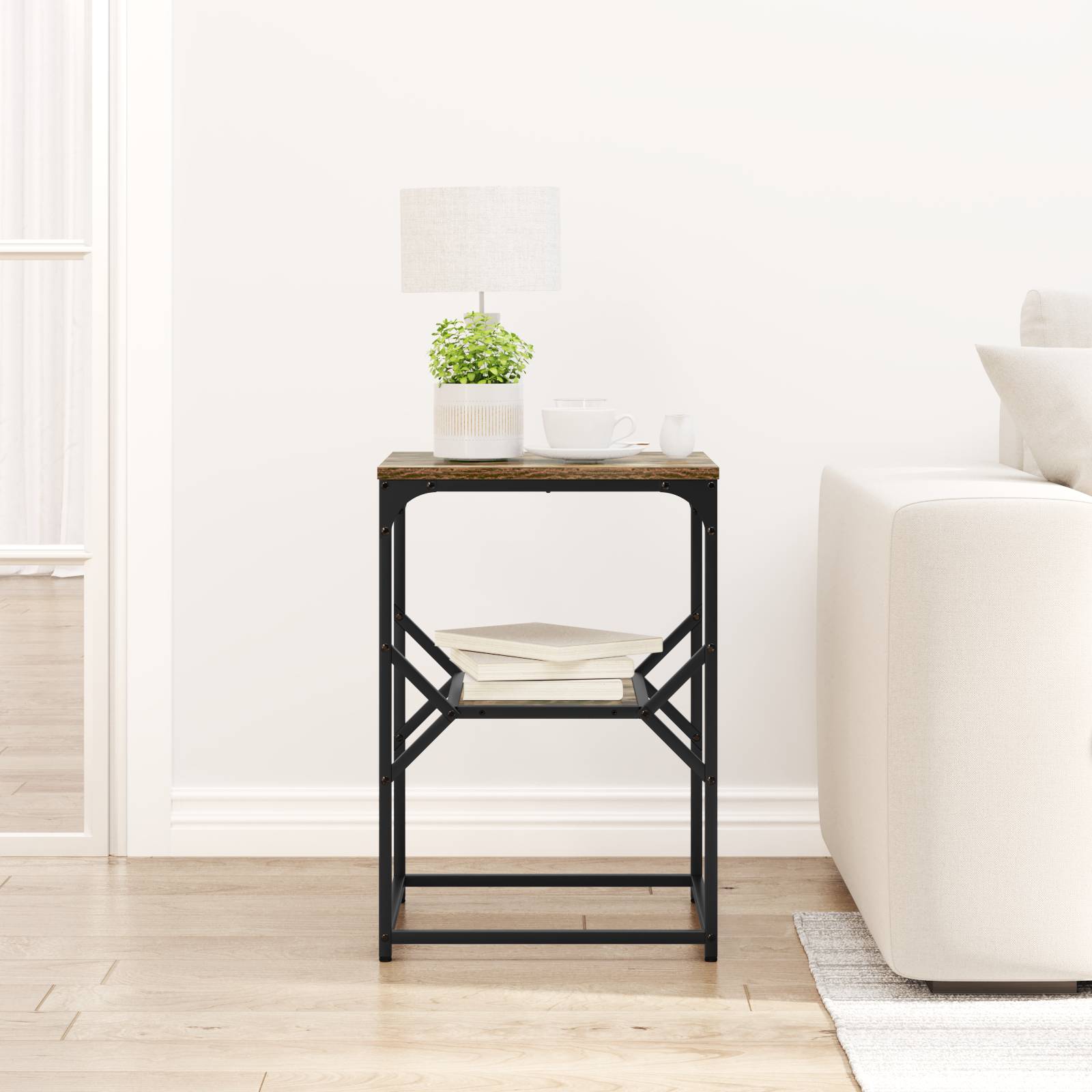 vidaXL Beistelltisch Räuchereiche 41x40x60 cm Holzwerkstoff