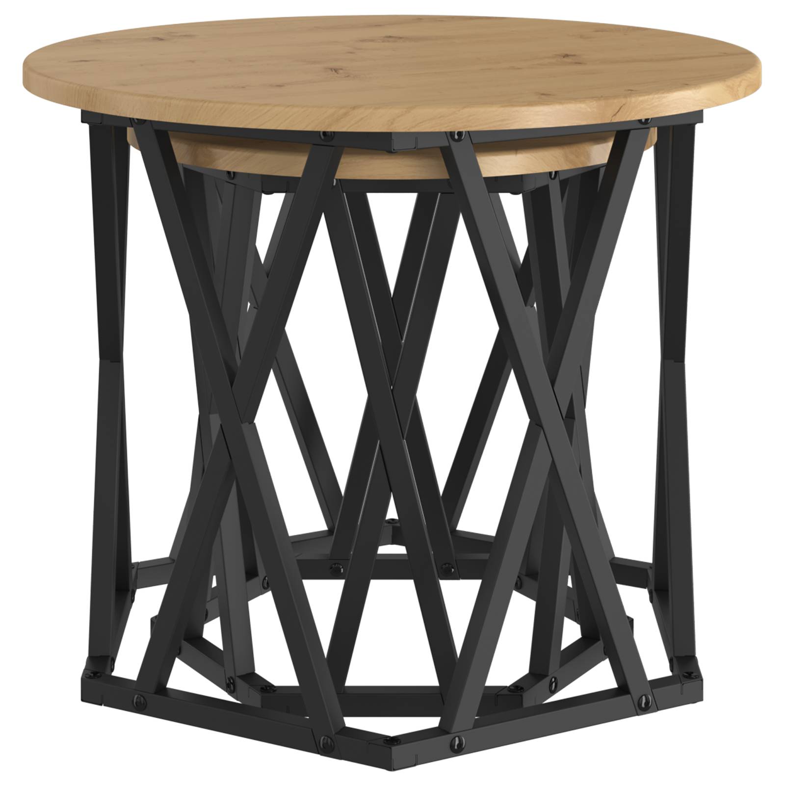 vidaXL Satztische 2 Stk. Artisan Eiche Holzwerkstoff
