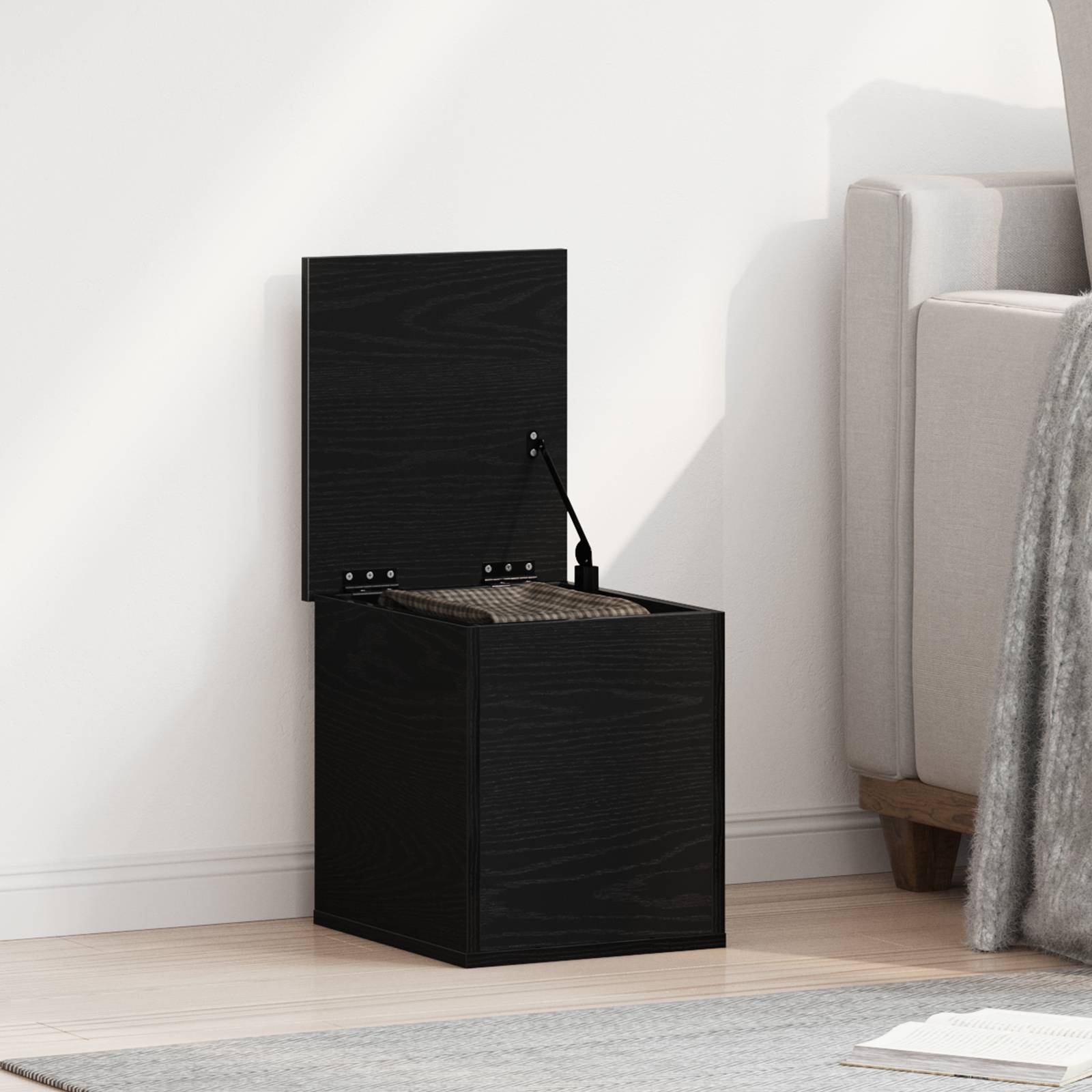 vidaXL Aufbewahrungsbox Schwarz Eiche 30x35x35 cm Holzwerkstoff