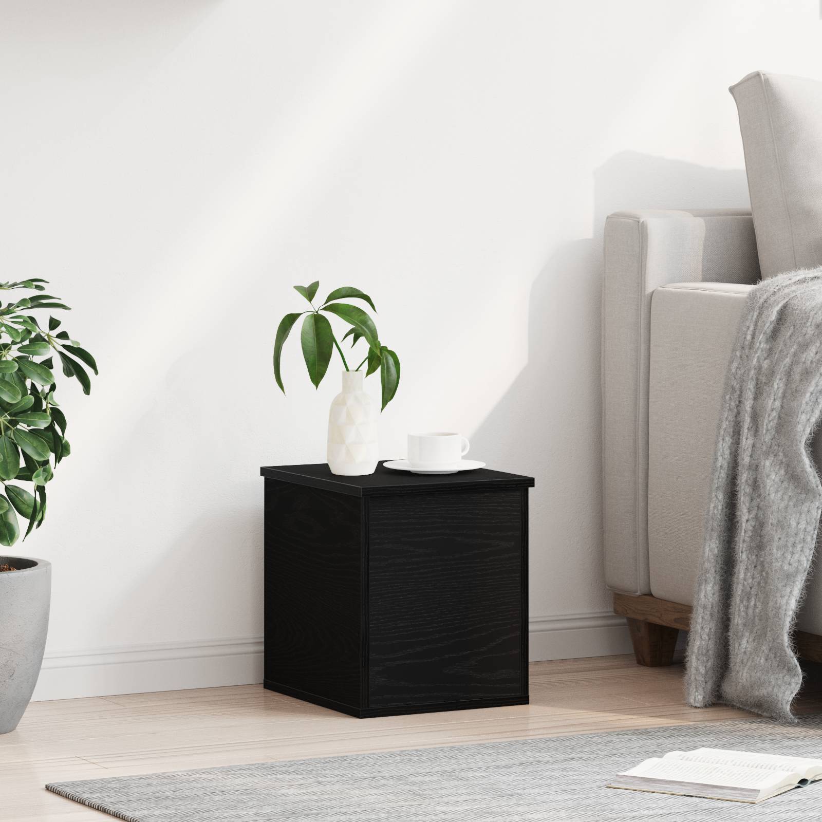 vidaXL Aufbewahrungsbox Schwarz Eiche 30x35x35 cm Holzwerkstoff