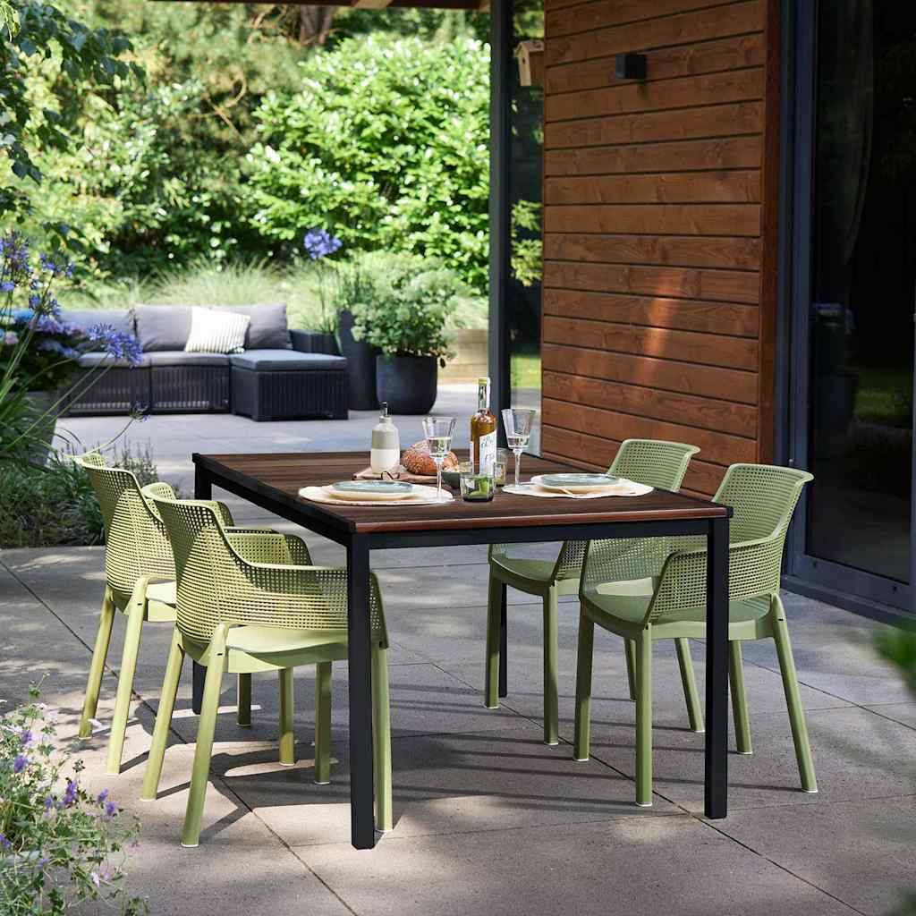 Keter Signature Porto Tisch 160 cm Eschenholz und Schwarz Stahl