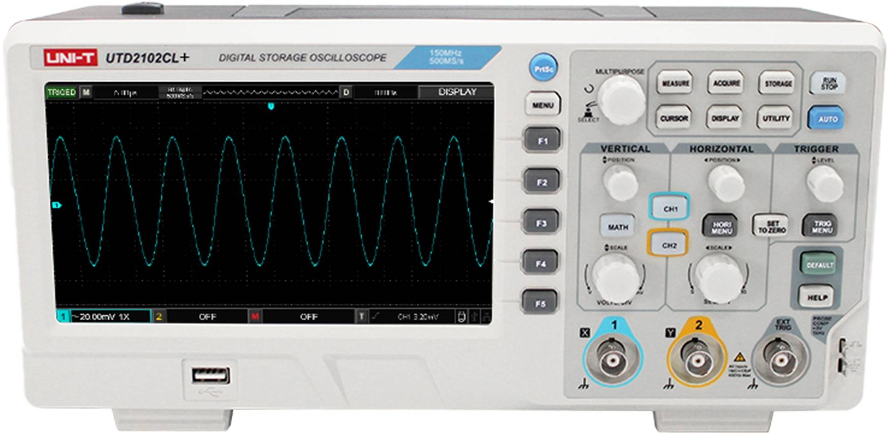 UNI-T Oszilloskop, UTD2102CL+, 2 Kanäle, 100 MHz