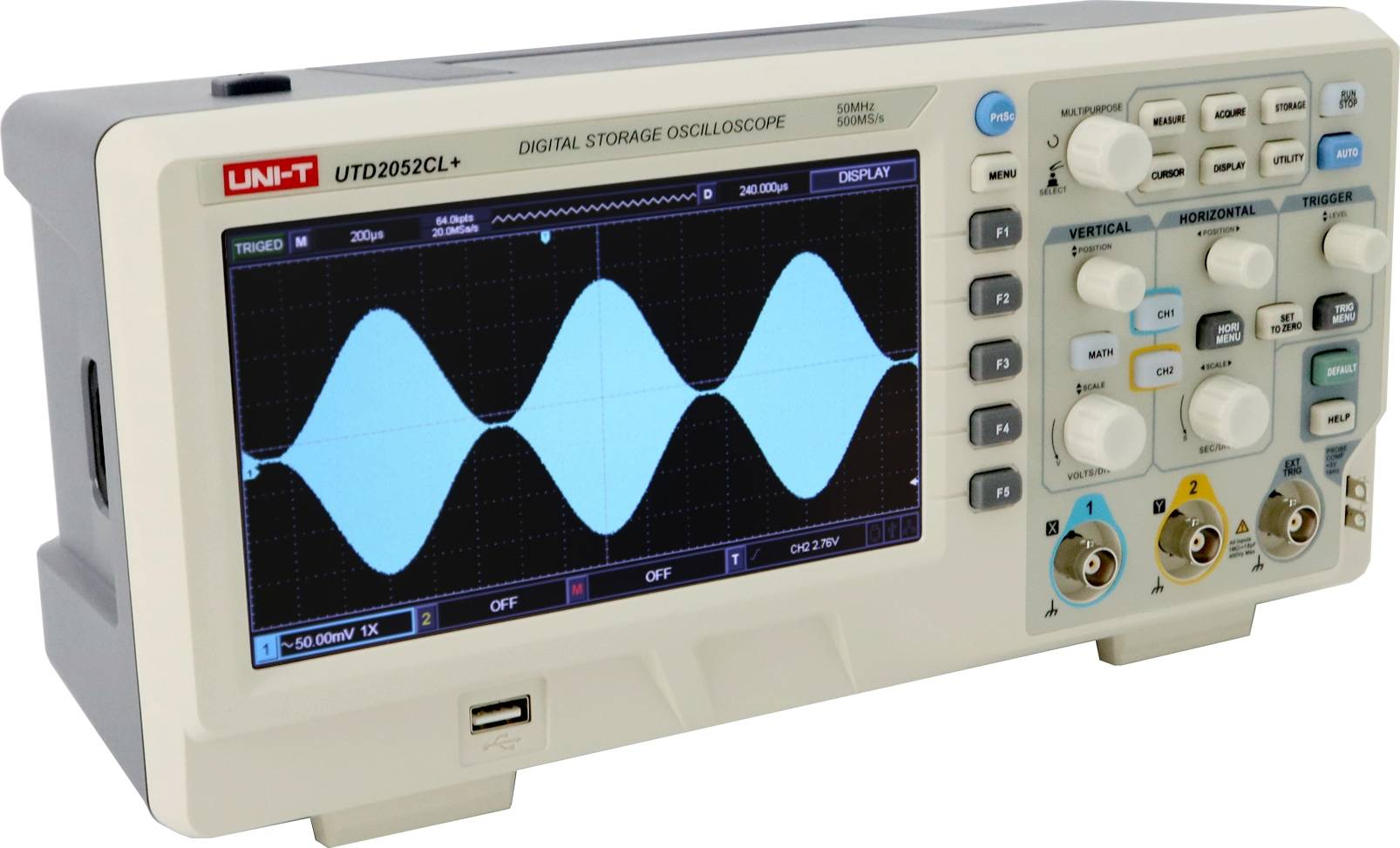 UNI-T Oszilloskop, UTD2052CL+, 2 Kanäle, 50 MHz