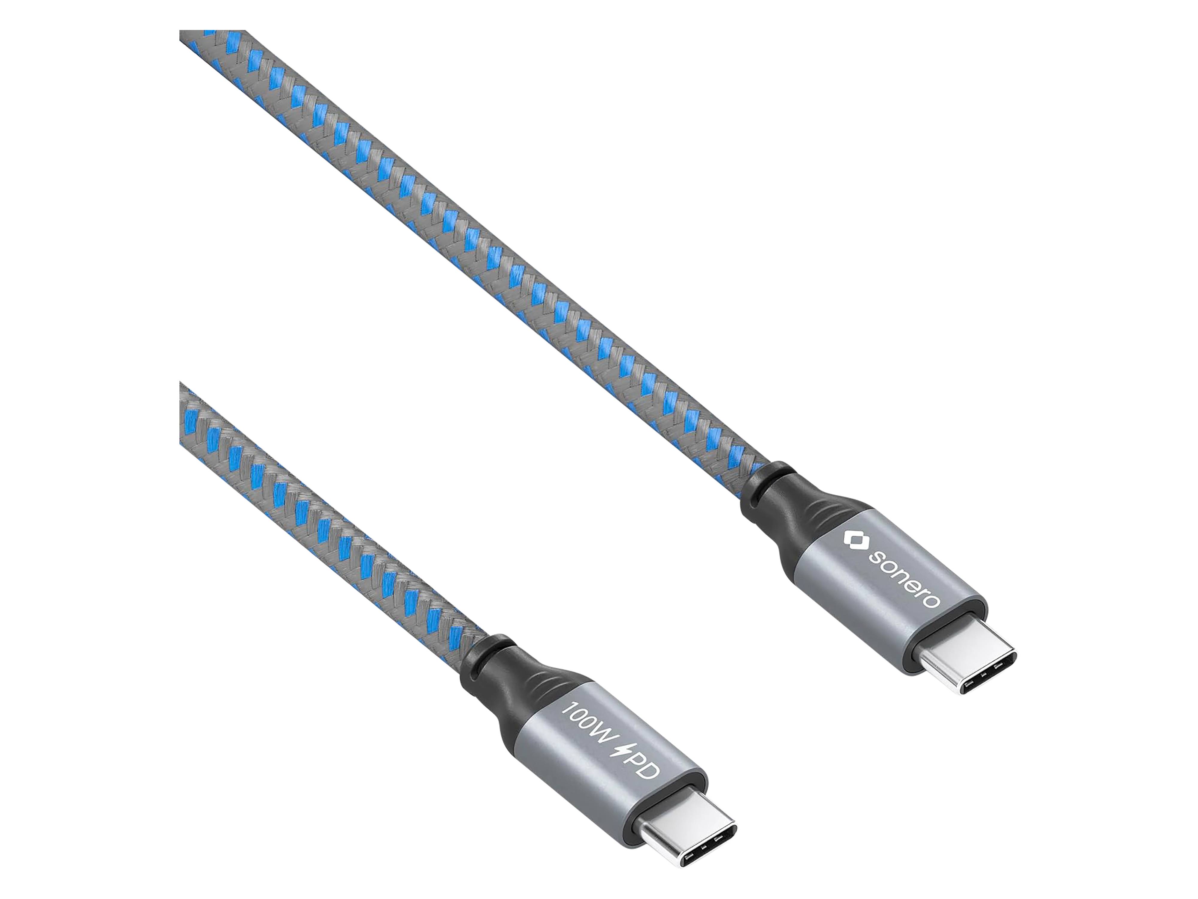SONERO USB-C Kabel SPC-U310-005 100W PD 0,5m grau-blau