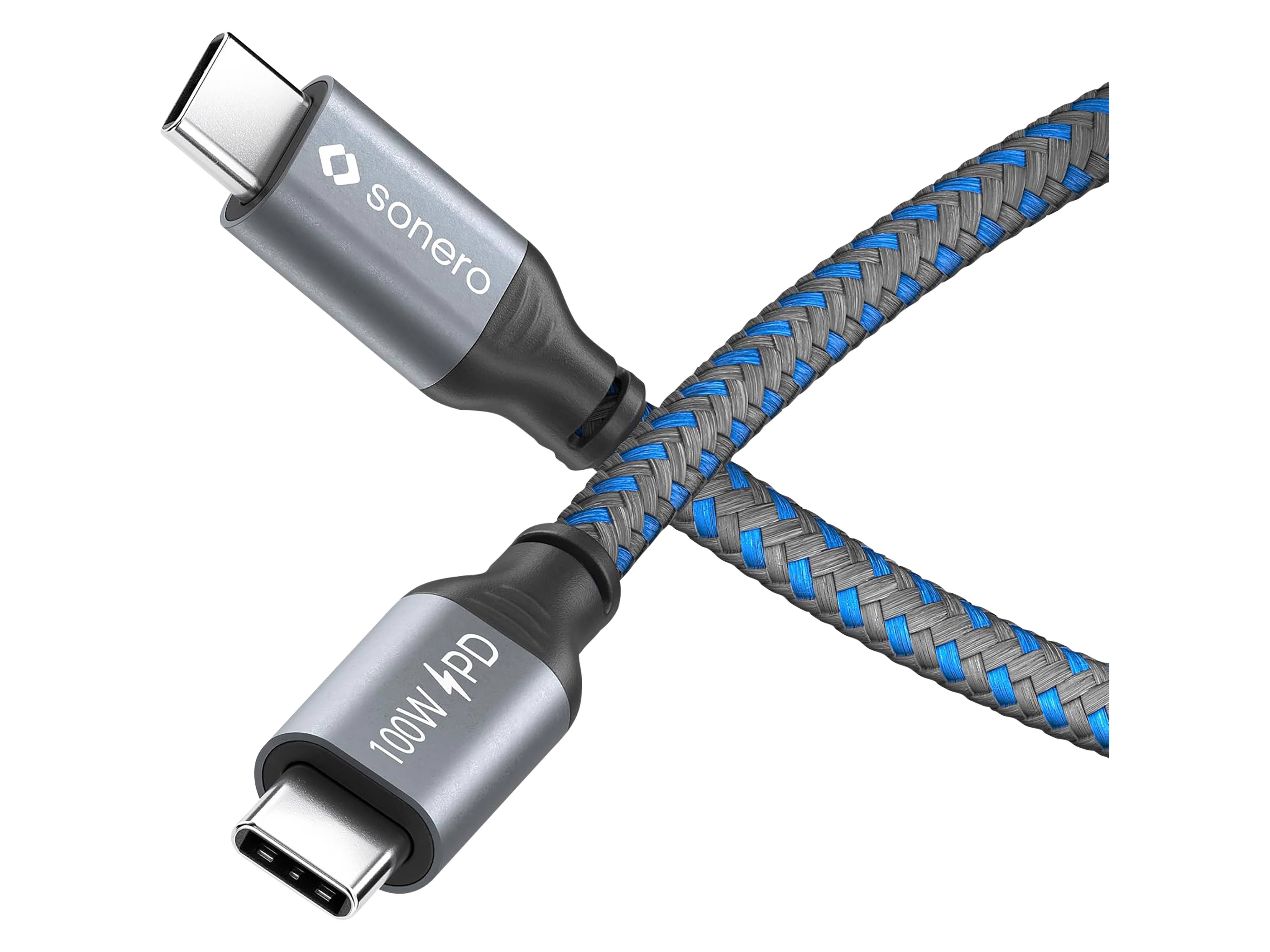 SONERO USB-C Kabel SPC-U310-020 100W PD 2m grau-blau