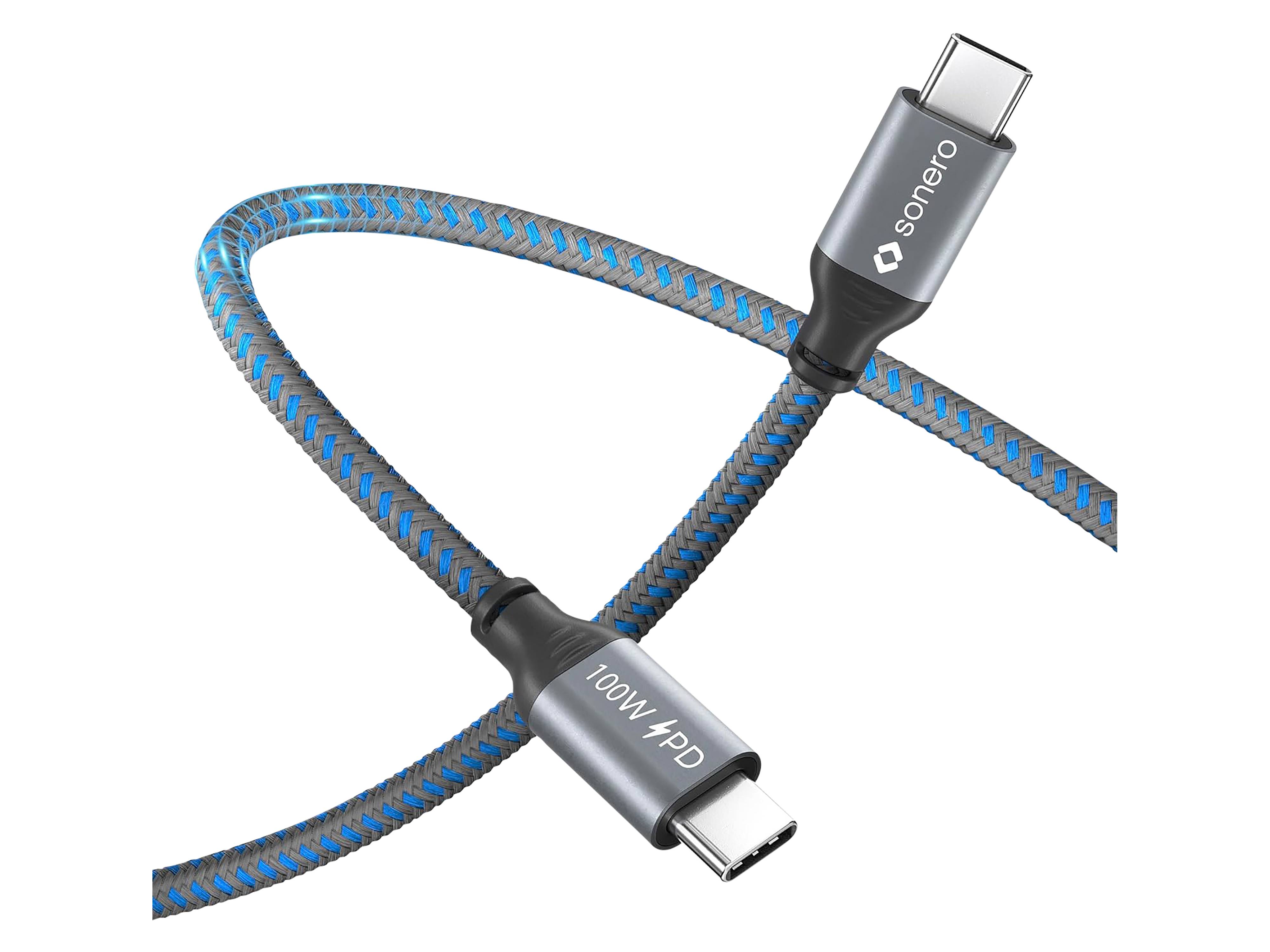 SONERO USB-C Kabel SPC-U310-015 100W PD 1,5m grau-blau