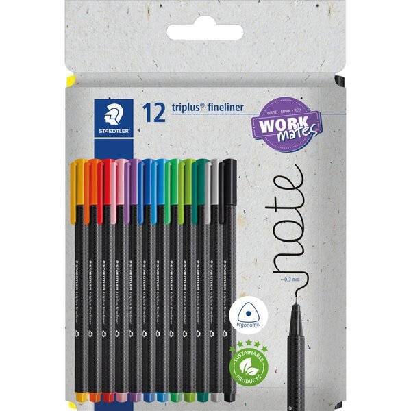 Fineliner triplus rPP sortiert 12 Stück