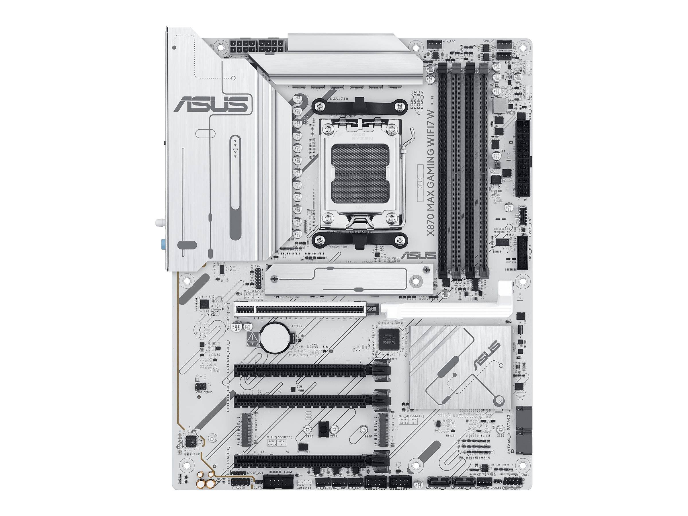 ASUS X870 MAX GAMING WIFI7 W - Motherboard - ATX - Socket AM5 - AMD X870 Chipsatz - USB4, USB-C 3.2 Gen 2x2, USB 3.2 Gen 2, USB 3.2 Gen 1 - Wi-Fi