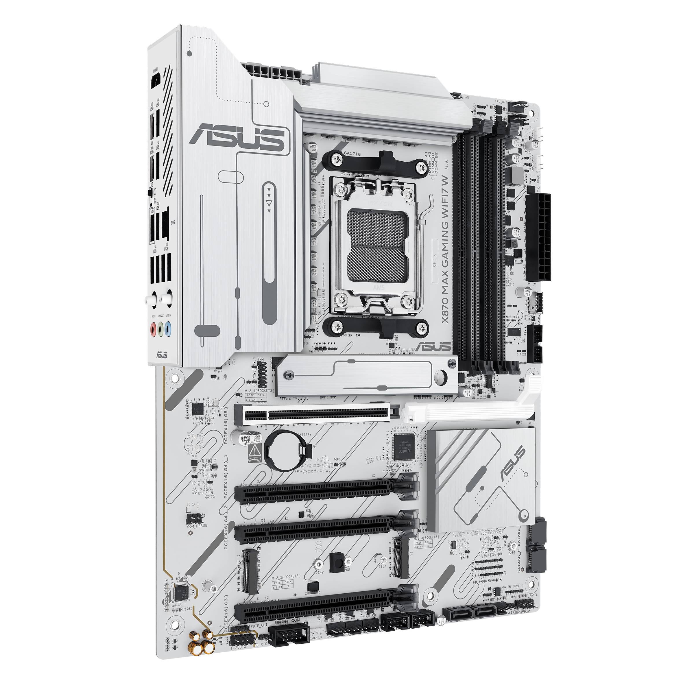 ASUS X870 MAX GAMING WIFI7 W - Motherboard - ATX - Socket AM5 - AMD X870 Chipsatz - USB4, USB-C 3.2 Gen 2x2, USB 3.2 Gen 2, USB 3.2 Gen 1 - Wi-Fi