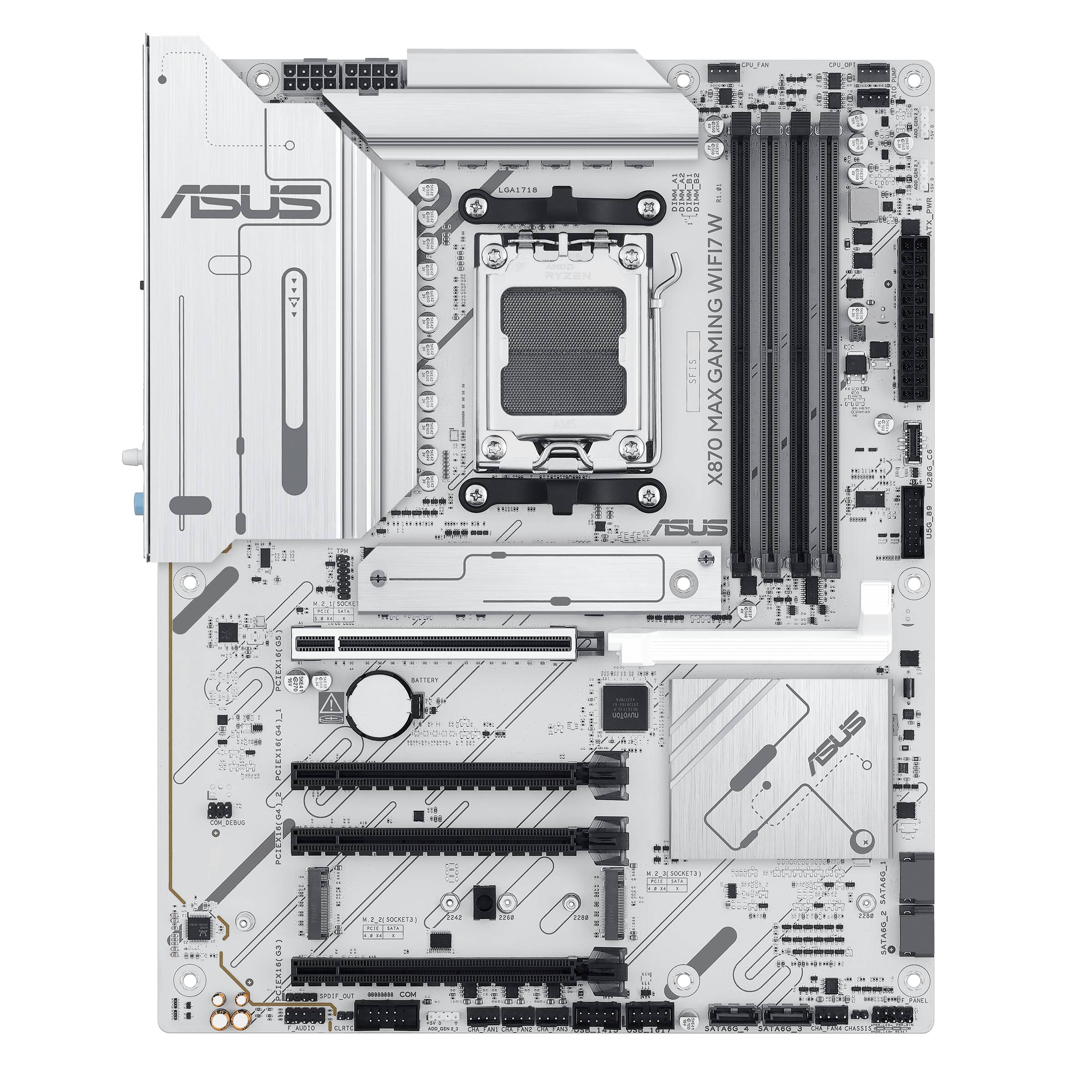 ASUS X870 MAX GAMING WIFI7 W - Motherboard - ATX - Socket AM5 - AMD X870 Chipsatz - USB4, USB-C 3.2 Gen 2x2, USB 3.2 Gen 2, USB 3.2 Gen 1 - Wi-Fi