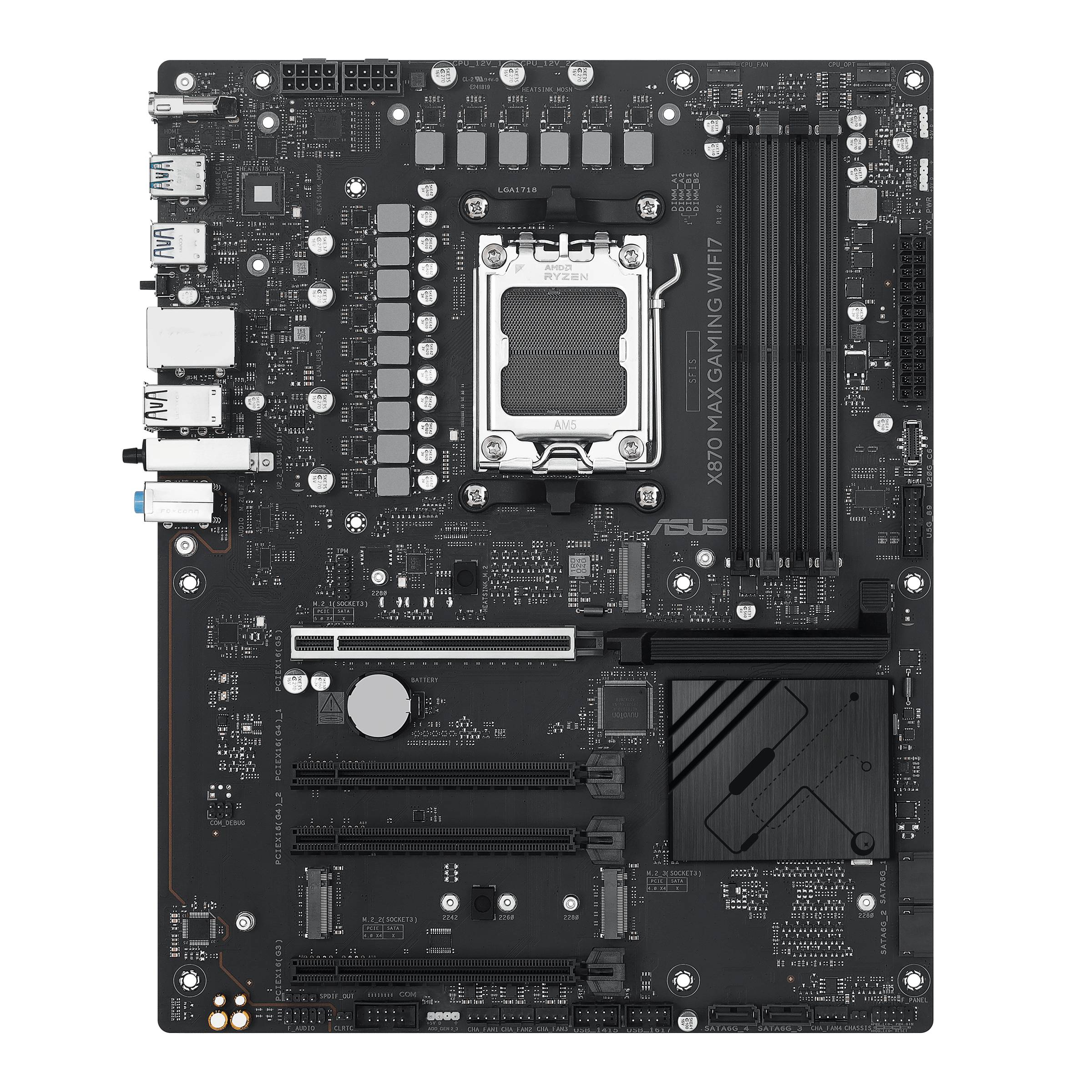 ASUS X870 MAX GAMING WIFI7 - Motherboard - ATX - Socket AM5 - AMD X870 Chipsatz - USB4, USB-C 3.2 Gen 2x2, USB 3.2 Gen 2, USB 3.2 Gen 1 - Wi-Fi