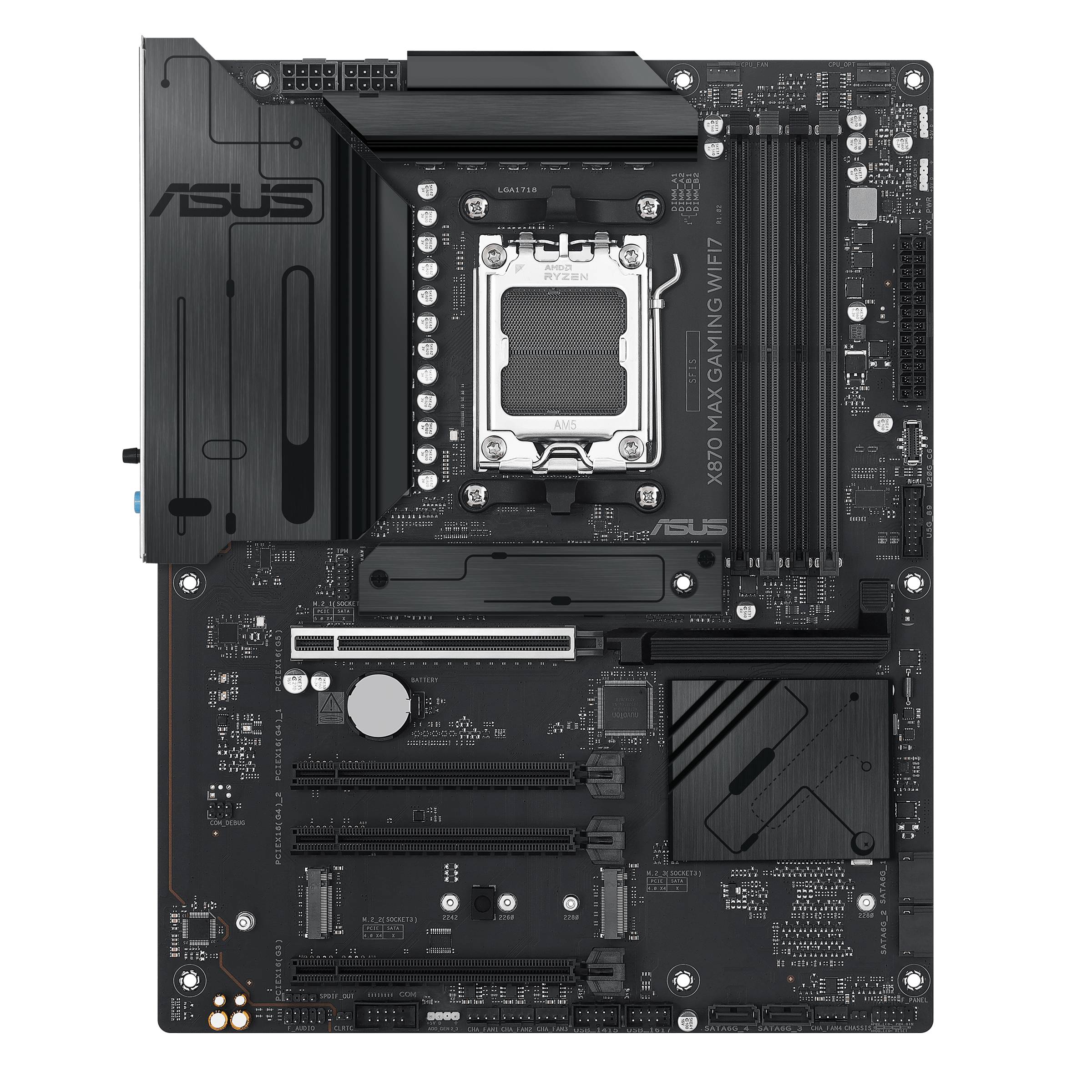 ASUS X870 MAX GAMING WIFI7 - Motherboard - ATX - Socket AM5 - AMD X870 Chipsatz - USB4, USB-C 3.2 Gen 2x2, USB 3.2 Gen 2, USB 3.2 Gen 1 - Wi-Fi
