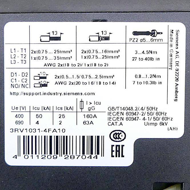 Siemens Leistungsschalter (3RV1031-4FA10)