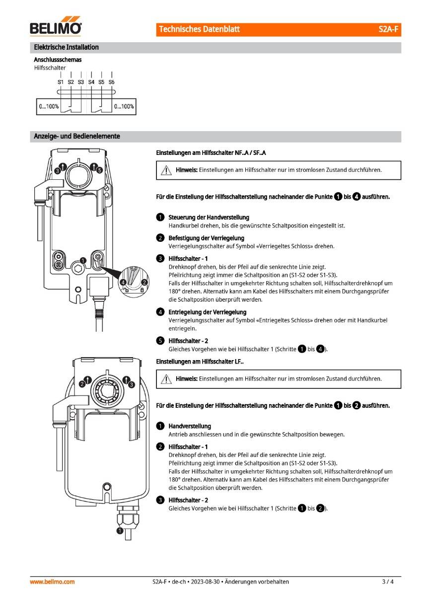 Belimo Hilfsschalter S2A-F