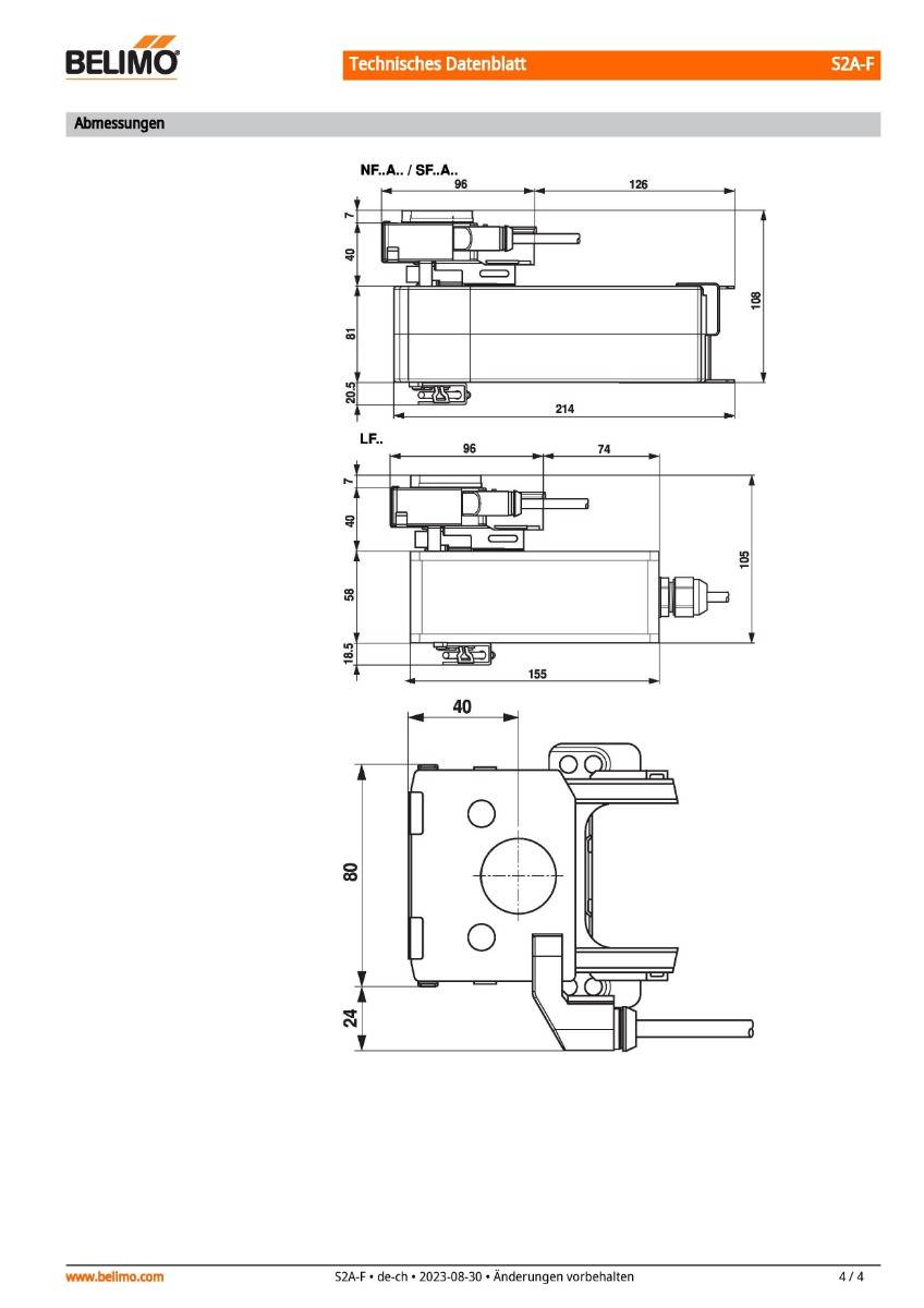 Belimo Hilfsschalter S2A-F