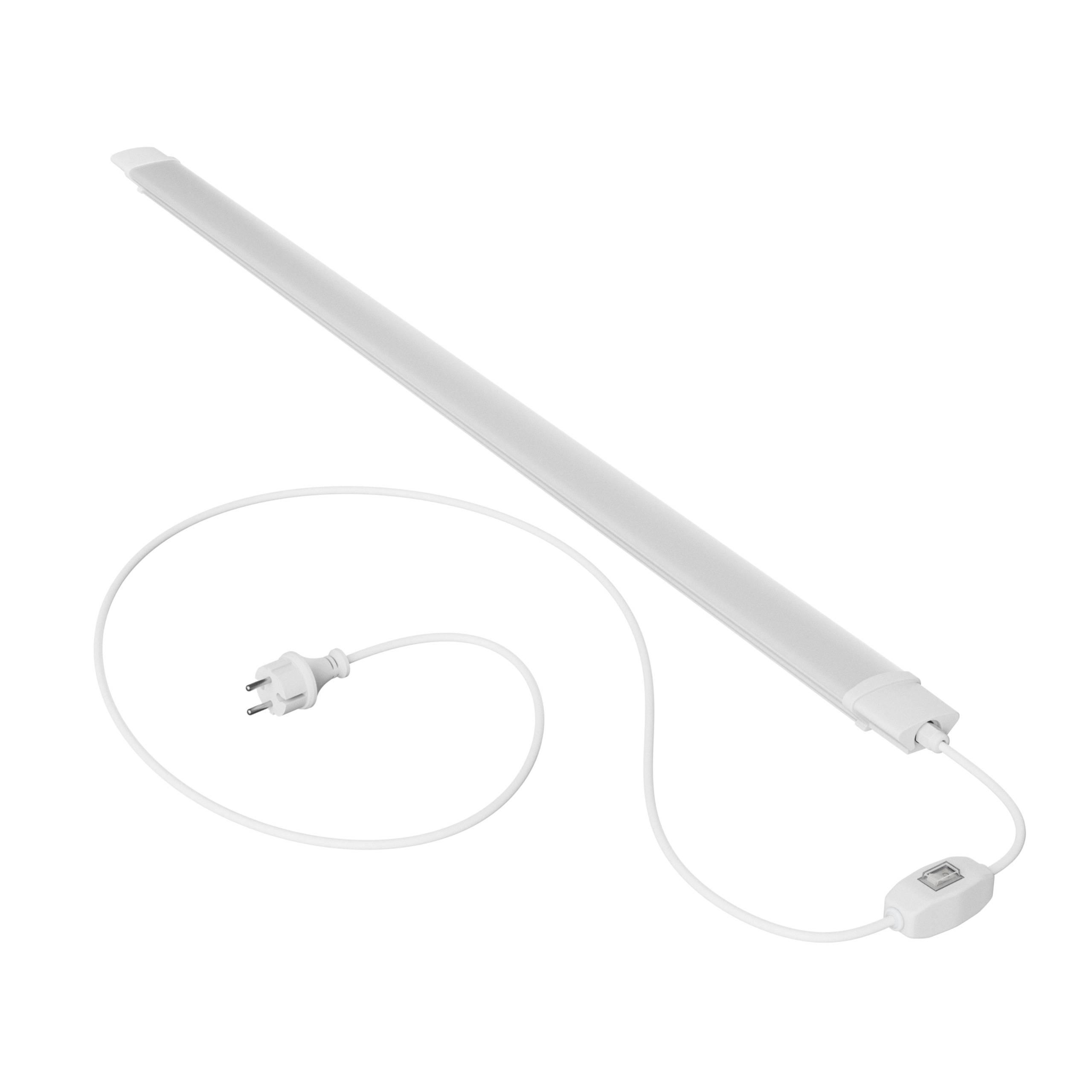 Spectrum LED LIMEA PLUG 120cm Feuchtraumleuchte 36W 5000lm mit Schalter 120° weiß 230V IP65 Neutralweiß 4000K