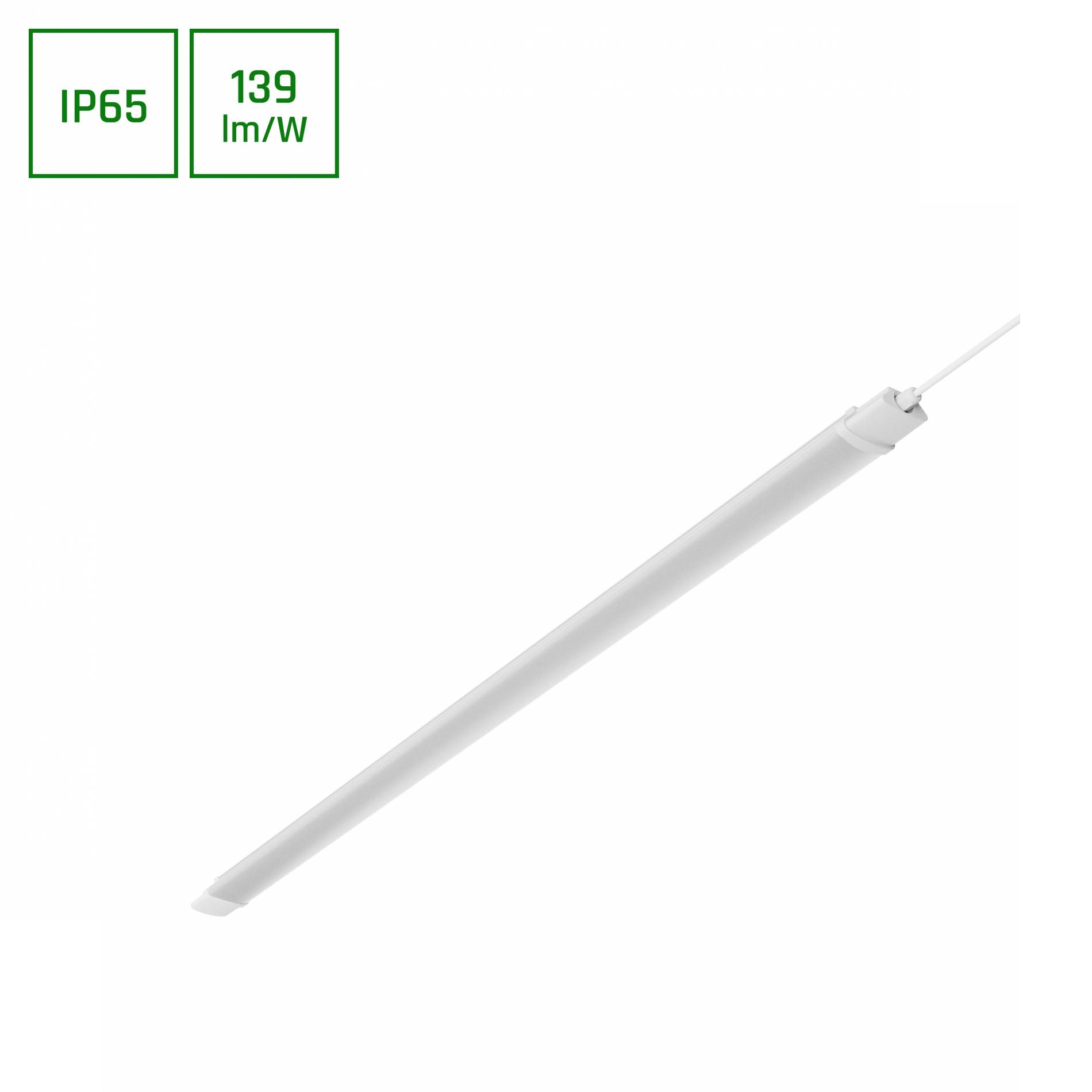 Spectrum LED LIMEA PLUG 120cm Feuchtraumleuchte 36W 5000lm mit Schalter 120° weiß 230V IP65 Neutralweiß 4000K