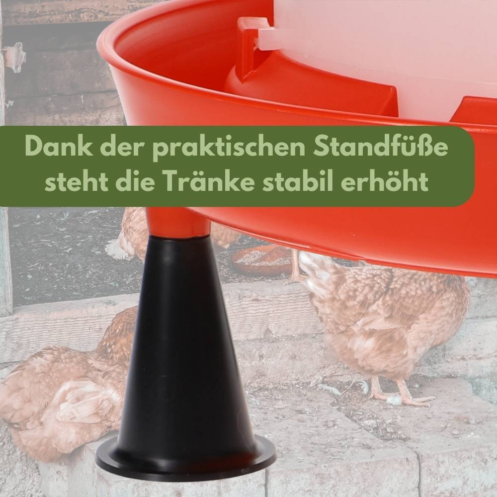 XXL Hühnertränke mit Standfüßen Hühner Zubehör Geflügeltränke XXL 15 Liter Wassertränke Hühner Hühnertränke