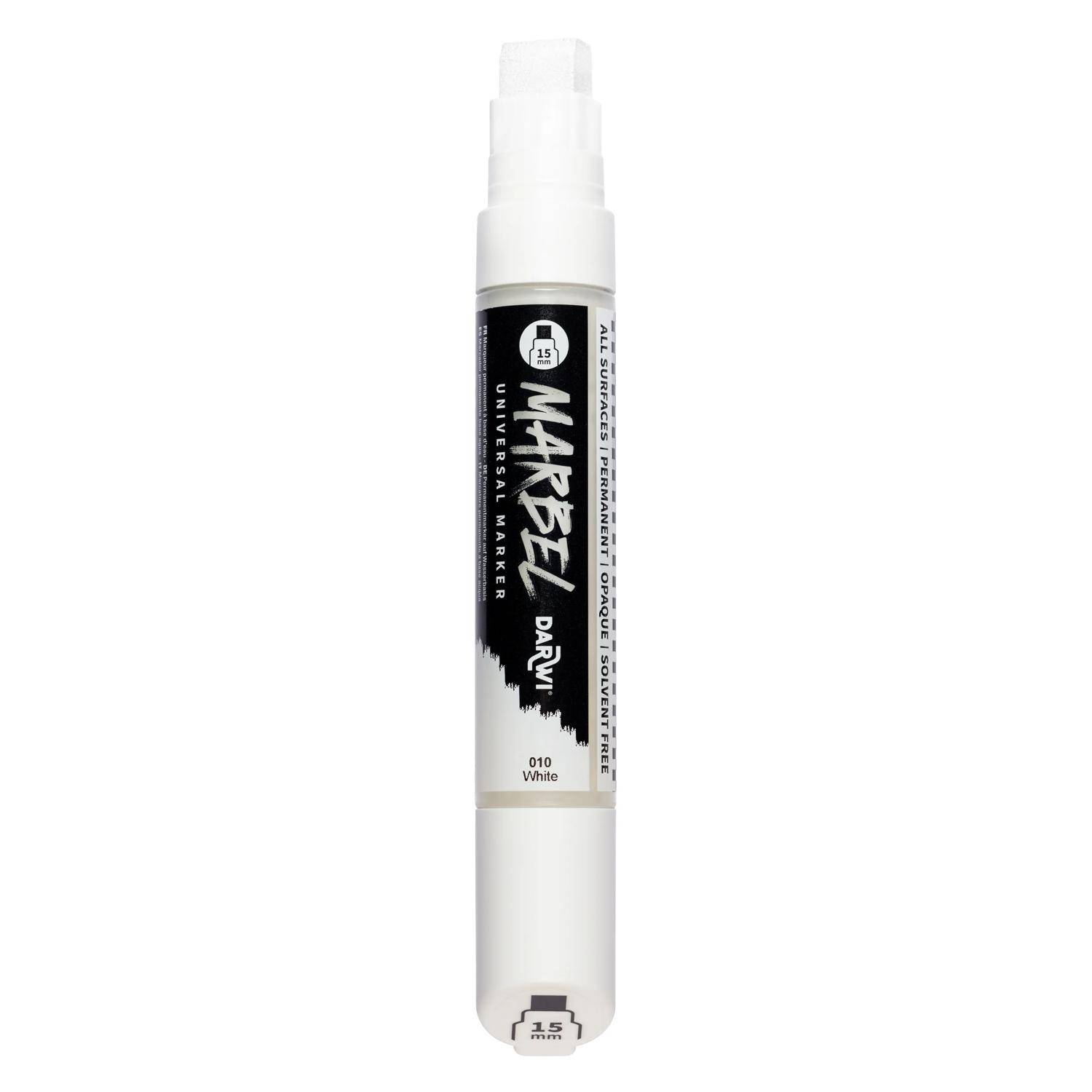 Darwi 3x Marker Acrylfarbe, rechteckige breite Spitze 15mm Weiß DA0222015010C