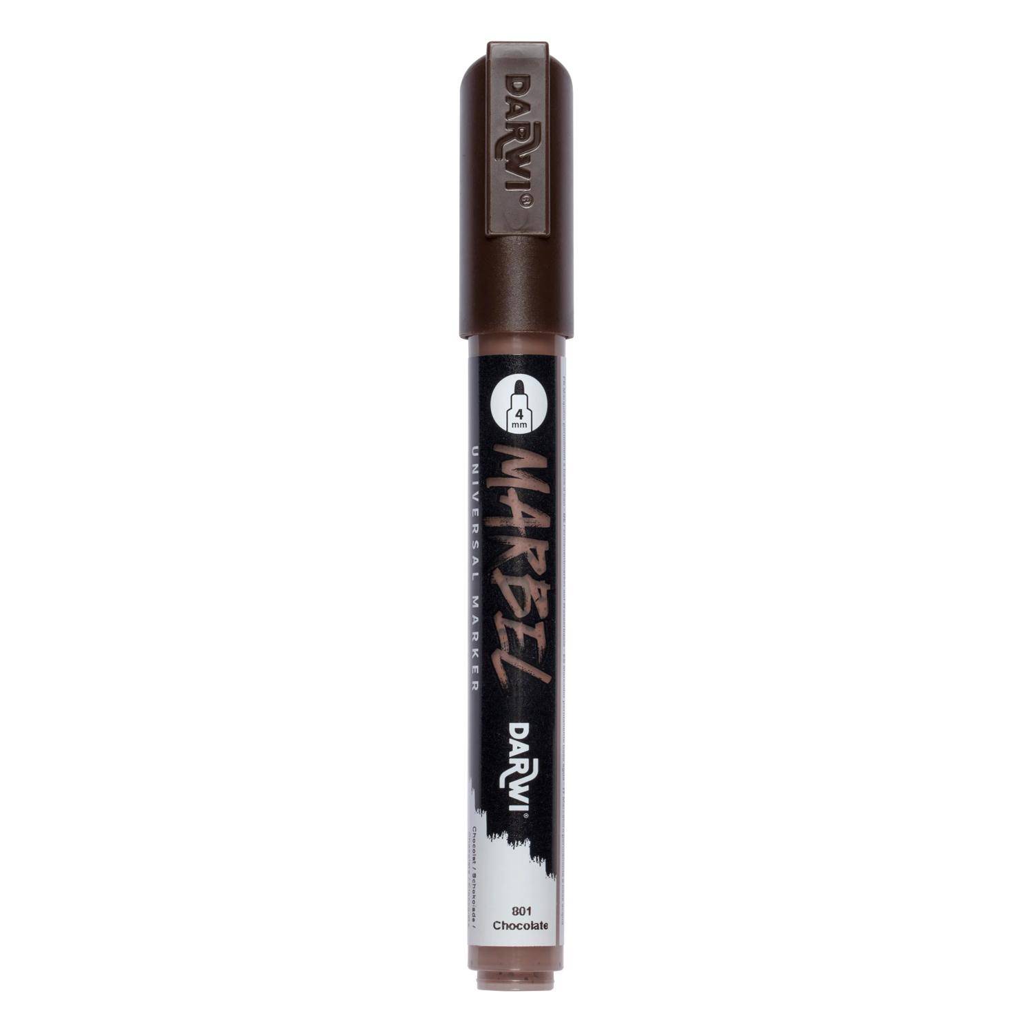 Darwi 6x Marker Acrylfarbe, Rundspitze medium 4mm Schokoladenbraun DA0226004801C