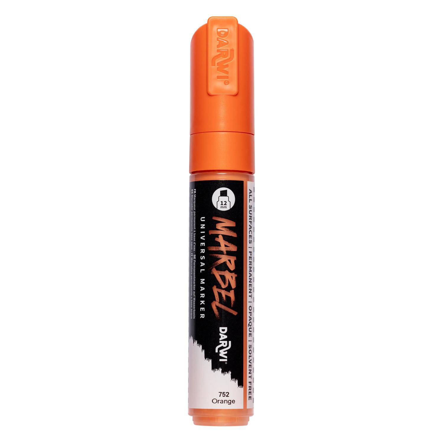 Darwi 3x Universalmarker Acrylfarbe, breite Keilspitze 12mm Orange DA0222012752C