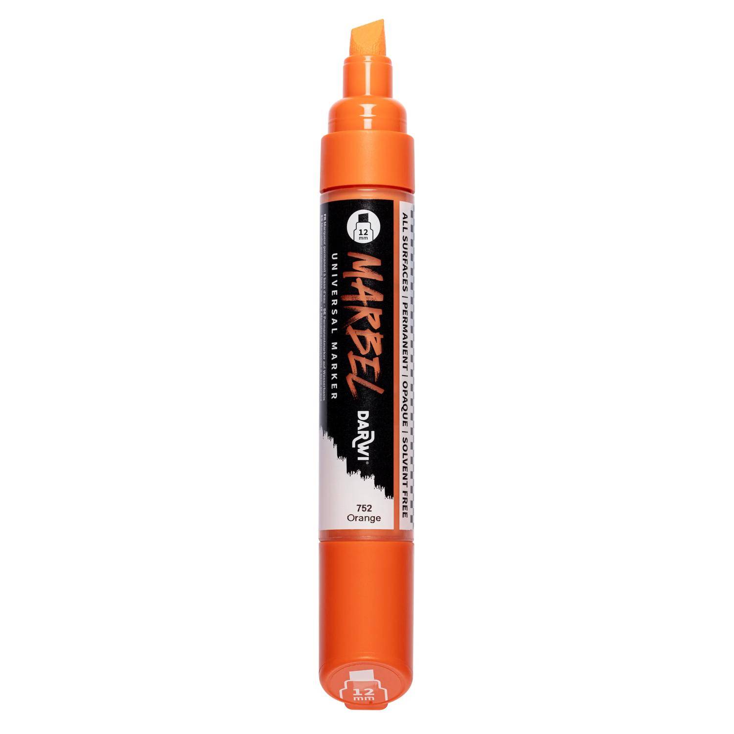 Darwi 3x Universalmarker Acrylfarbe, breite Keilspitze 12mm Orange DA0222012752C