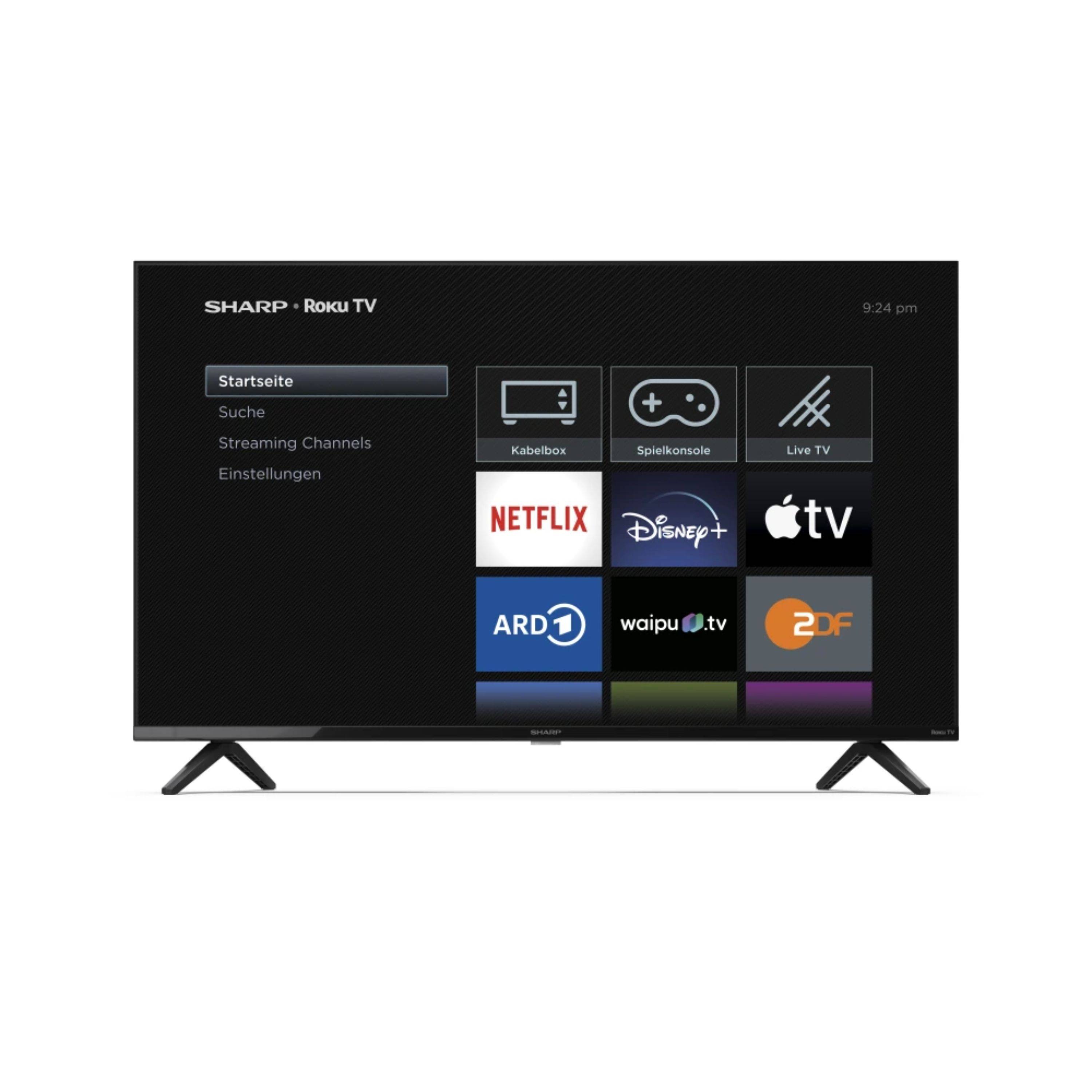SHARP 40GD2225E – 40 Zoll Fernseher (101 cm) Full HD Roku TV– HDR10, Dreifach-Tuner DVB-T2/C/S2, 3x HDMI, USB, WLAN