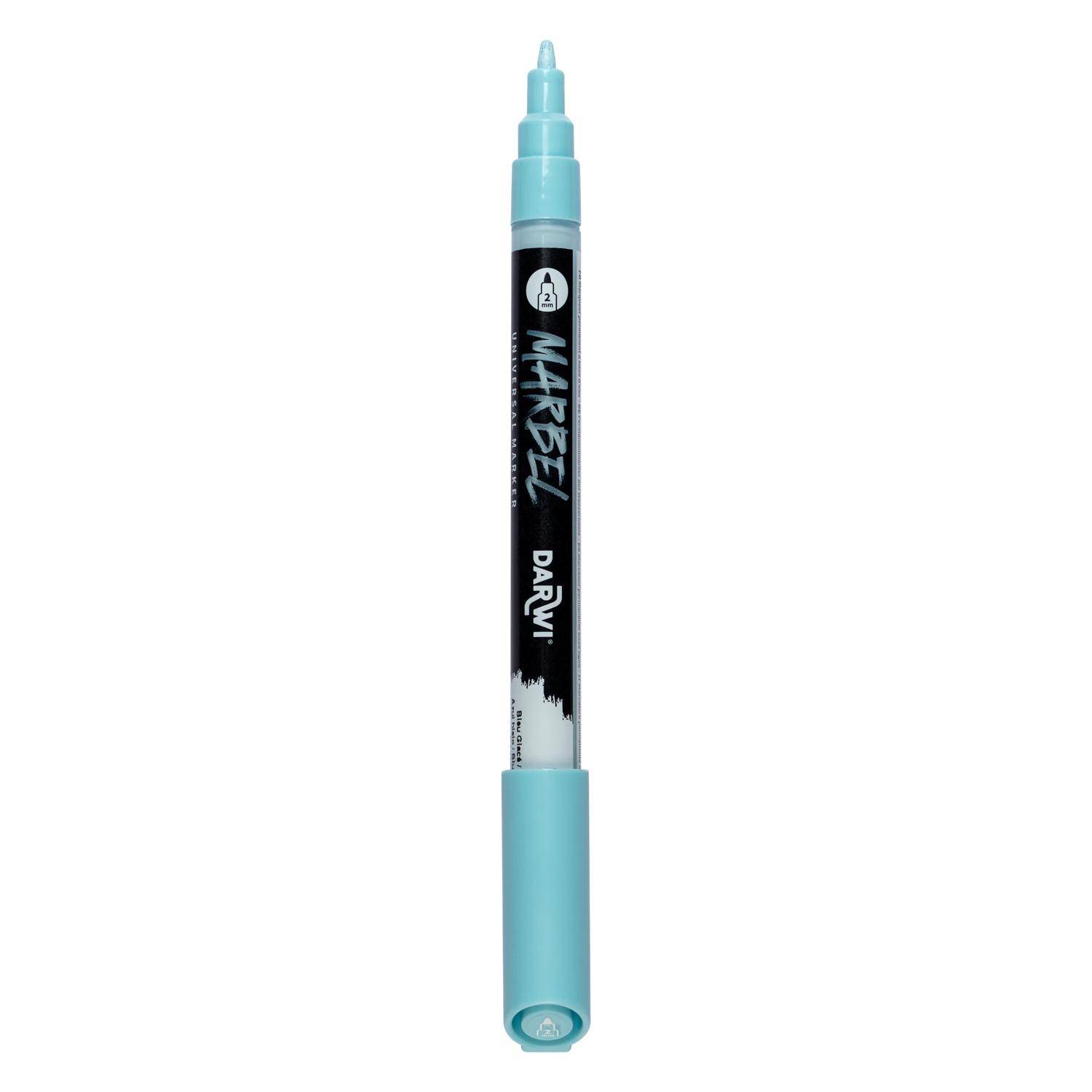 Darwi 6x Marker Acrylfarbe, konische feine Spitze 2mm Eisblau| DA0223002230C