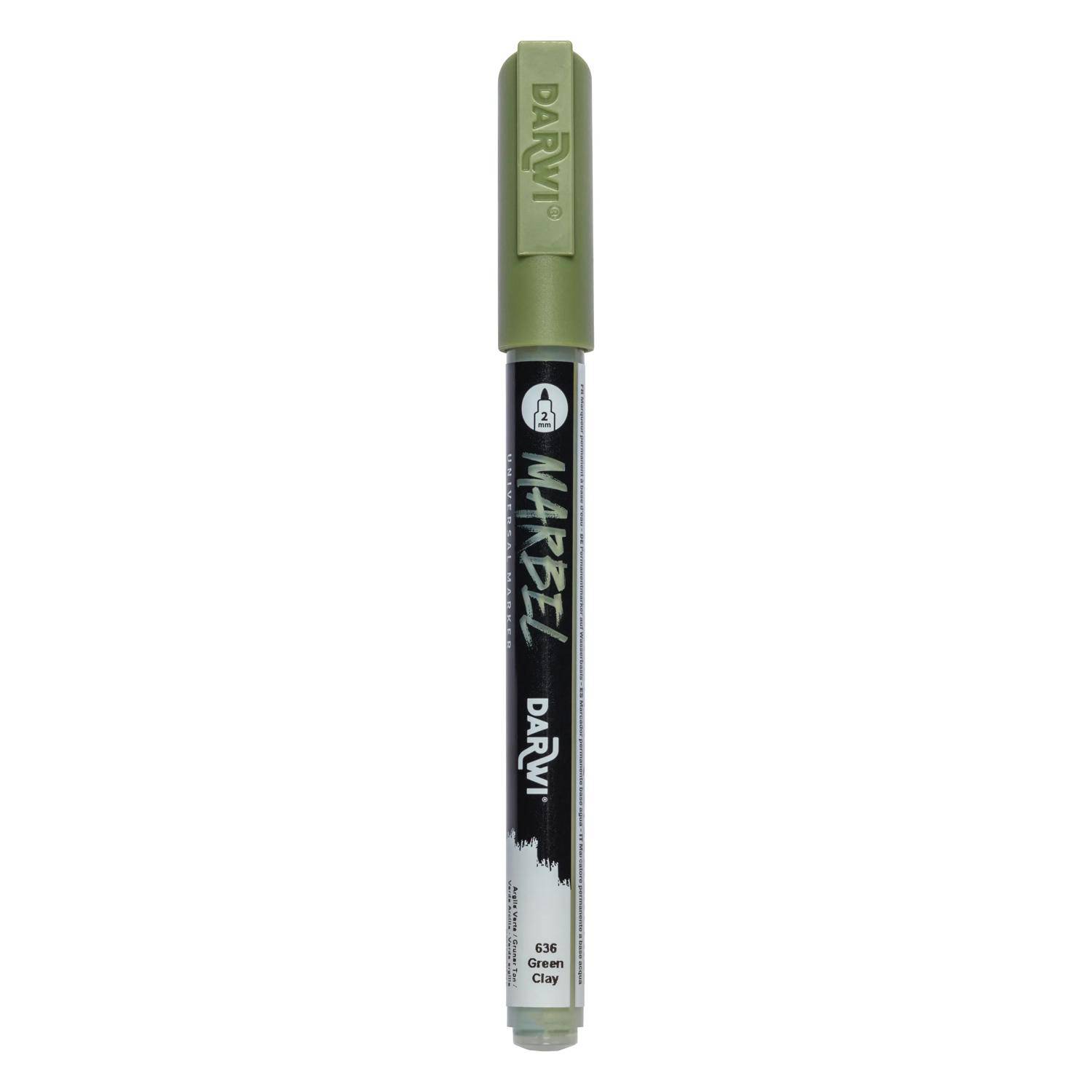 Darwi 6x Marker Acrylfarbe, konische feine Spitze 2mm Grüner Ton DA0223002636C