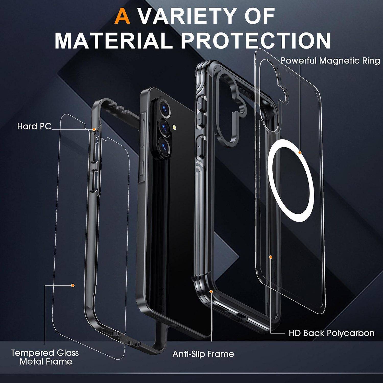 Für Samsung Galaxy A56 / A36 MagSafe 360 Full Body Hybrid Tasche Bumper Lila