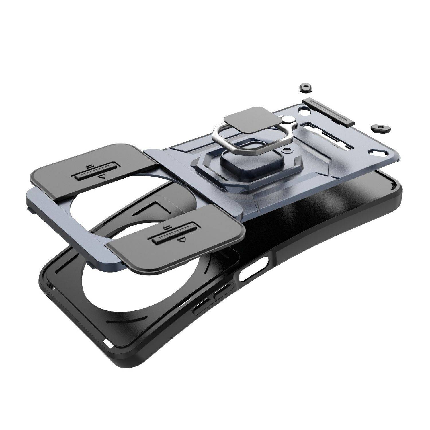 Für Xiaomi Redmi 14C 4G Sliding Kamera TPU / PC Schutz Hülle Ring Halterung Case