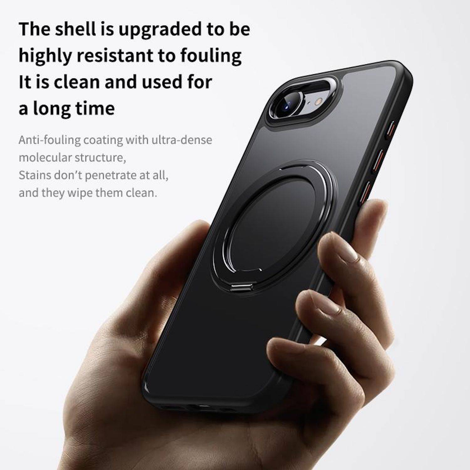 Für Apple iPhone 16e Frosted 360 Grad Ring MagSafe TPU + PC Schutz Hülle Blau