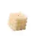 LED Kerze Bubble Würfel Cube Kerze Echtwachs 3D Flamme H: 9,5cm Timer creme LED Kerze Bubble Würfel Cube Kerze Echtwachs 3D Flamme H: 9,5cm Timer creme