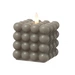 LED Kerze Bubble Würfel Cube Kerze Echtwachs 3D Flamme H: 9,5cm Timer grau LED Kerze Bubble Würfel Cube Kerze Echtwachs 3D Flamme H: 9,5cm Timer grau