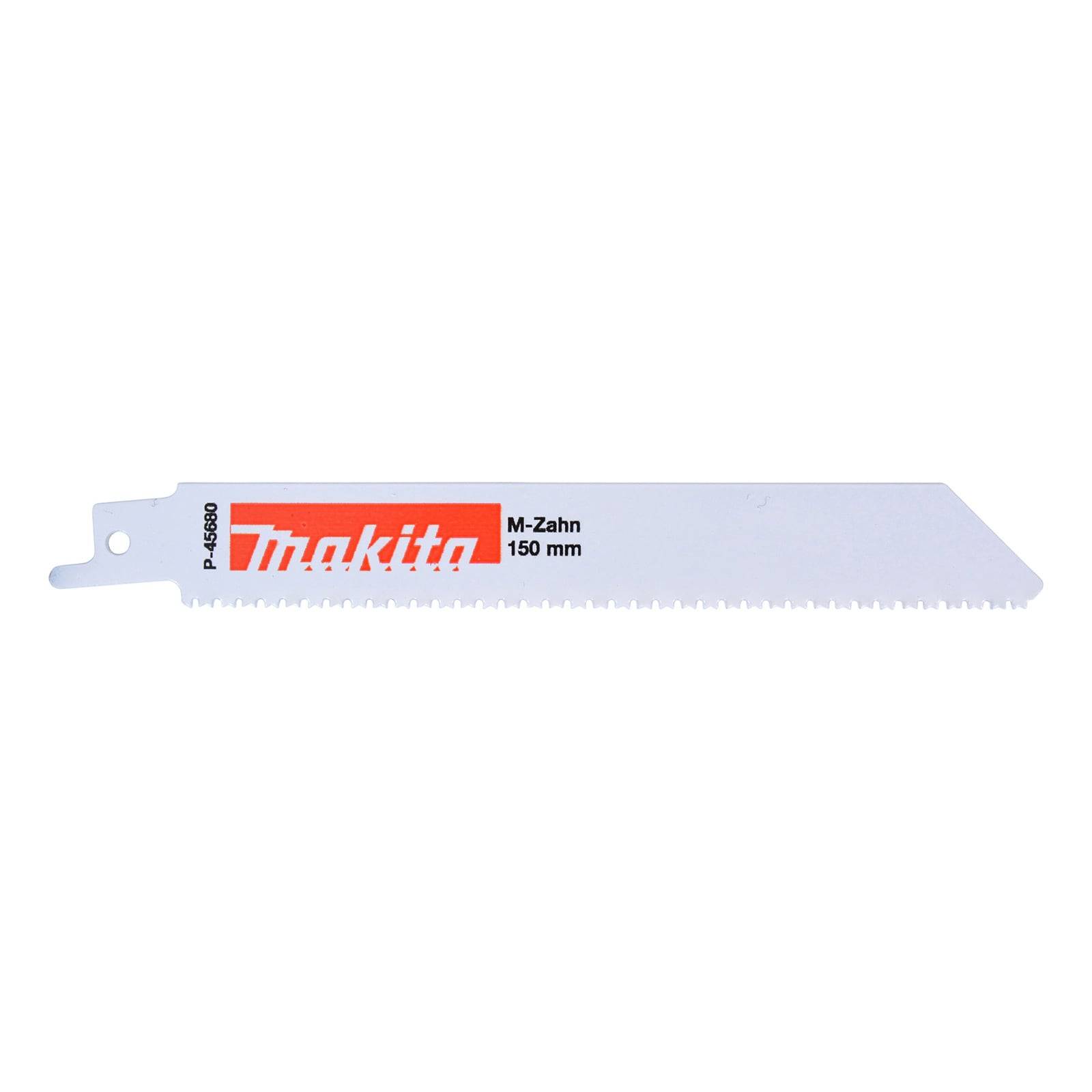 Eine Makita Sägeblatt, gekennzeichnet mit ‚M-Zahn 150 mm', konzipiert zum Schneiden von Materialien.