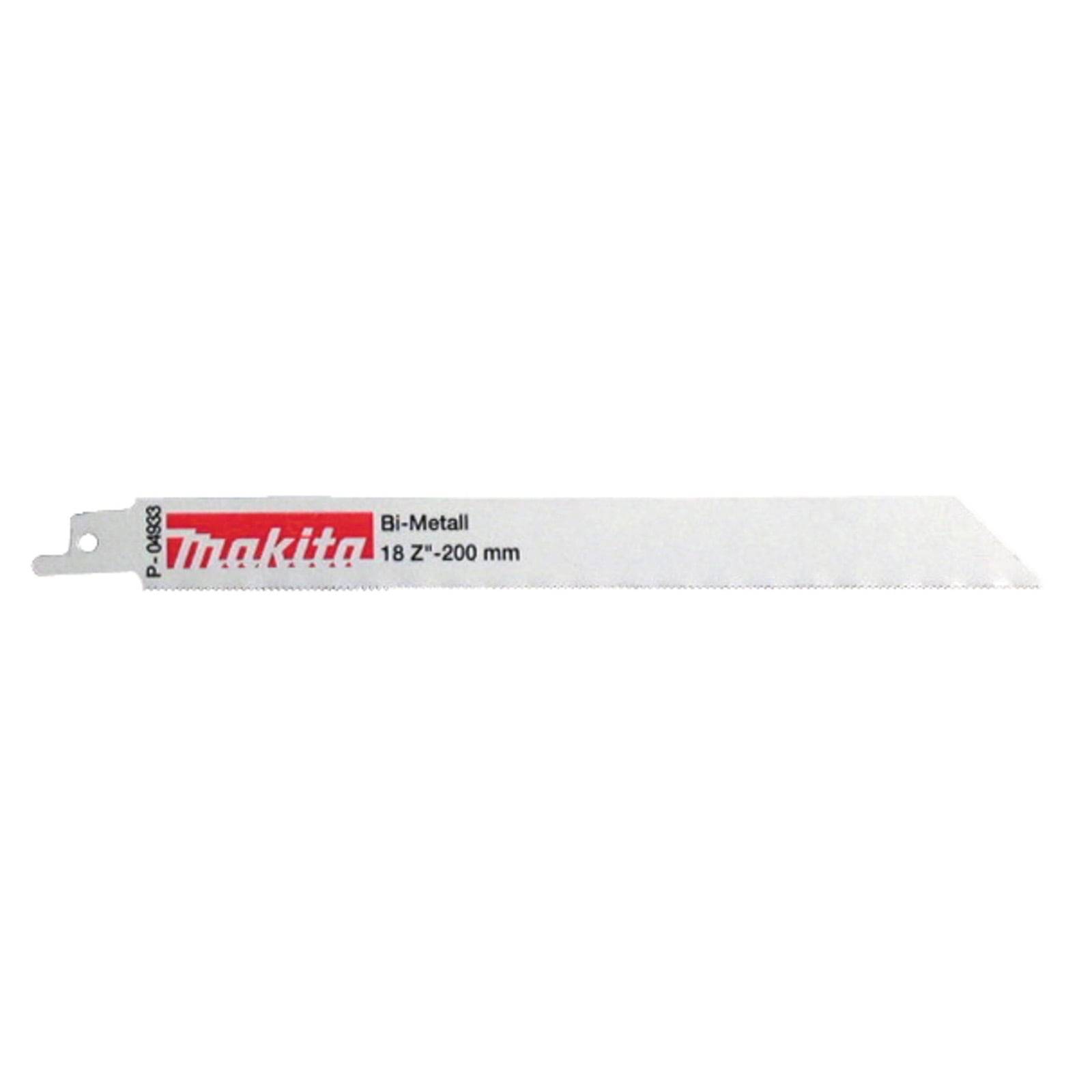 Makita Bi-Metall-Sägeblatt, 18 Zähne pro Zoll, 200 mm Länge, entwickelt zum Schneiden von Metall.