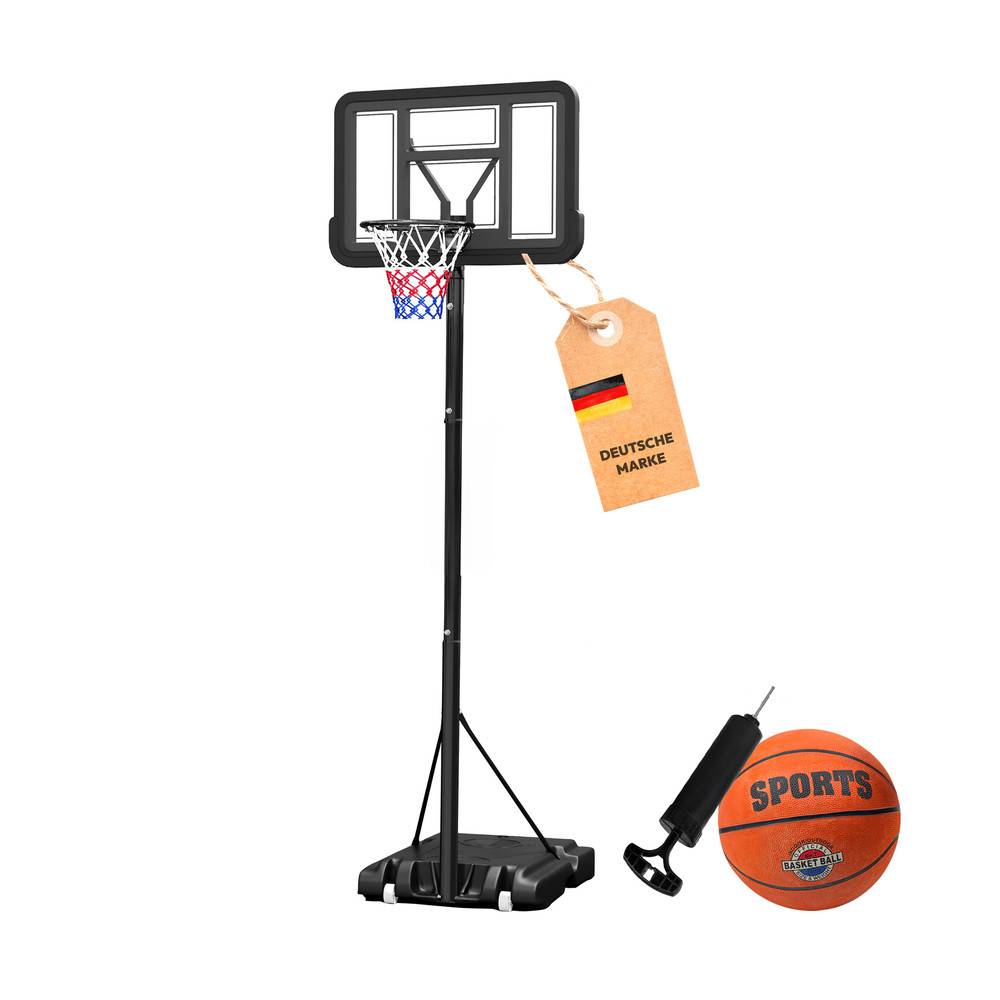 Dönges Basketballkorb, höhenverstellbar 2,3m - 3,05m, mit Ball und Luftpumpe