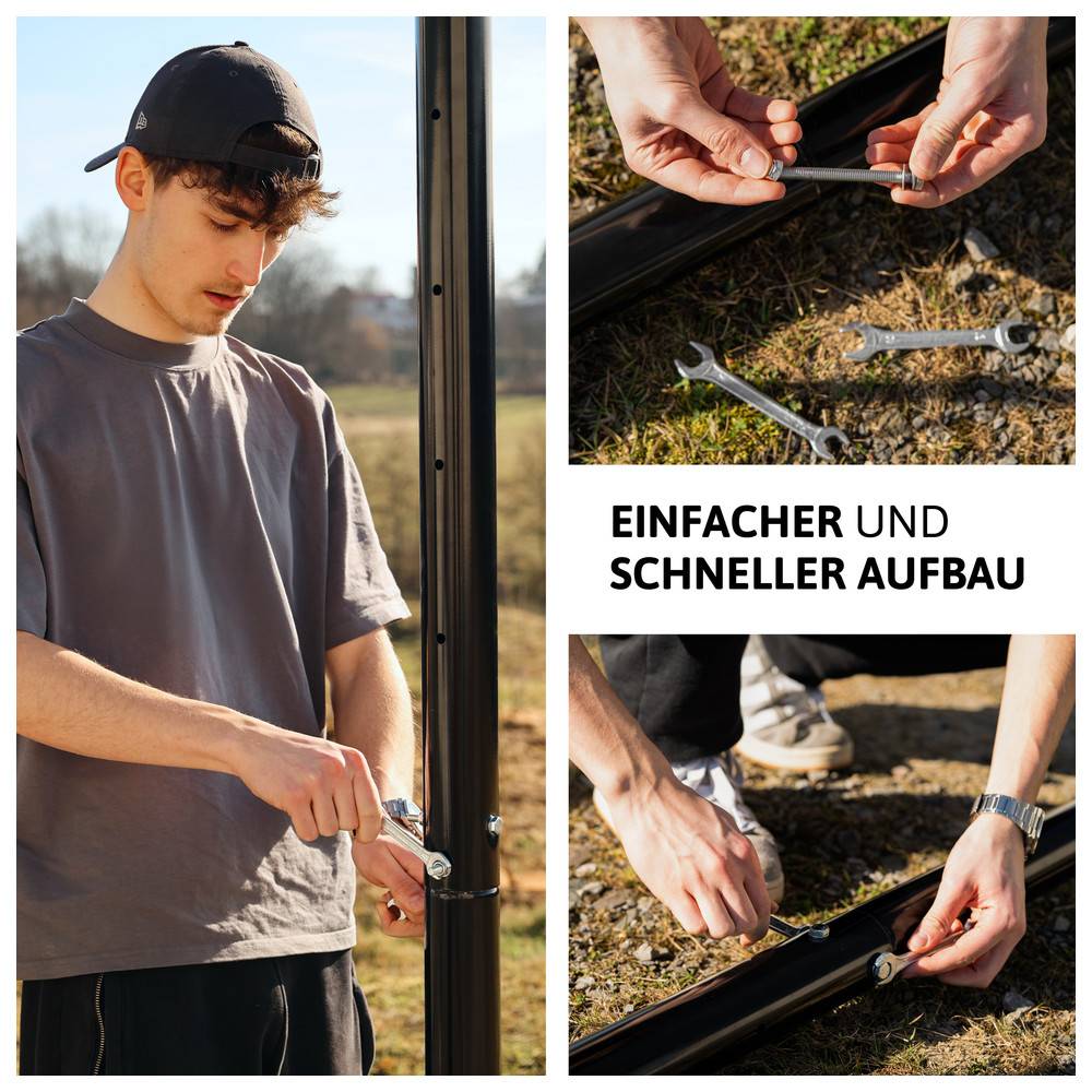 Dönges Basketballkorb, höhenverstellbar 2,3m - 3,05m, mit Ball und Luftpumpe