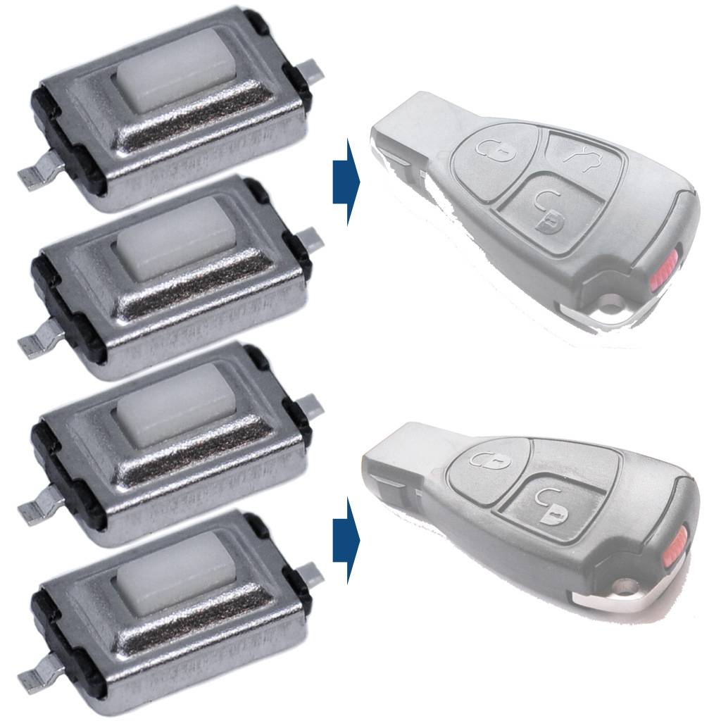4X Mikrotaster 2 polig 3 x 6 x 2.5 mm kompatibel mit Mercedes, Alfa Romeo, BMW, Citroen, FIAT, Land Rover, Lexus, Mini, Nissan, Peugeot, Smart