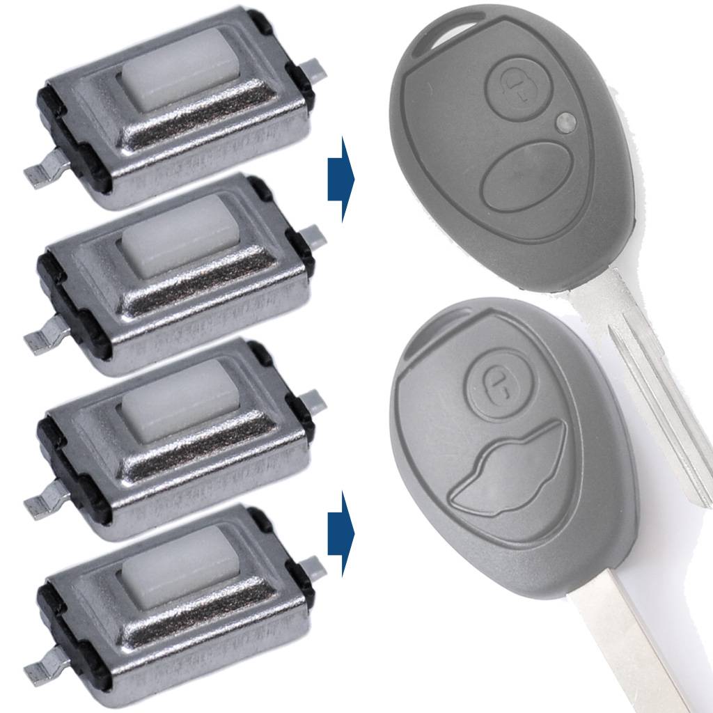 4X Mikrotaster 2 polig 3 x 6 x 2.5 mm kompatibel mit Mercedes, Alfa Romeo, BMW, Citroen, FIAT, Land Rover, Lexus, Mini, Nissan, Peugeot, Smart