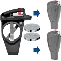 Auto Schlüssel Smartkey Funk Fernbedienung Sender Batteriehalter Clip + 2X CR2025 Batterie kompatibel mit Mercedes Benz Auto Schlüssel Smartkey Funk Fernbedienung Sender Batteriehalter Clip + 2X CR2025 Batterie kompatibel mit Mercedes Benz