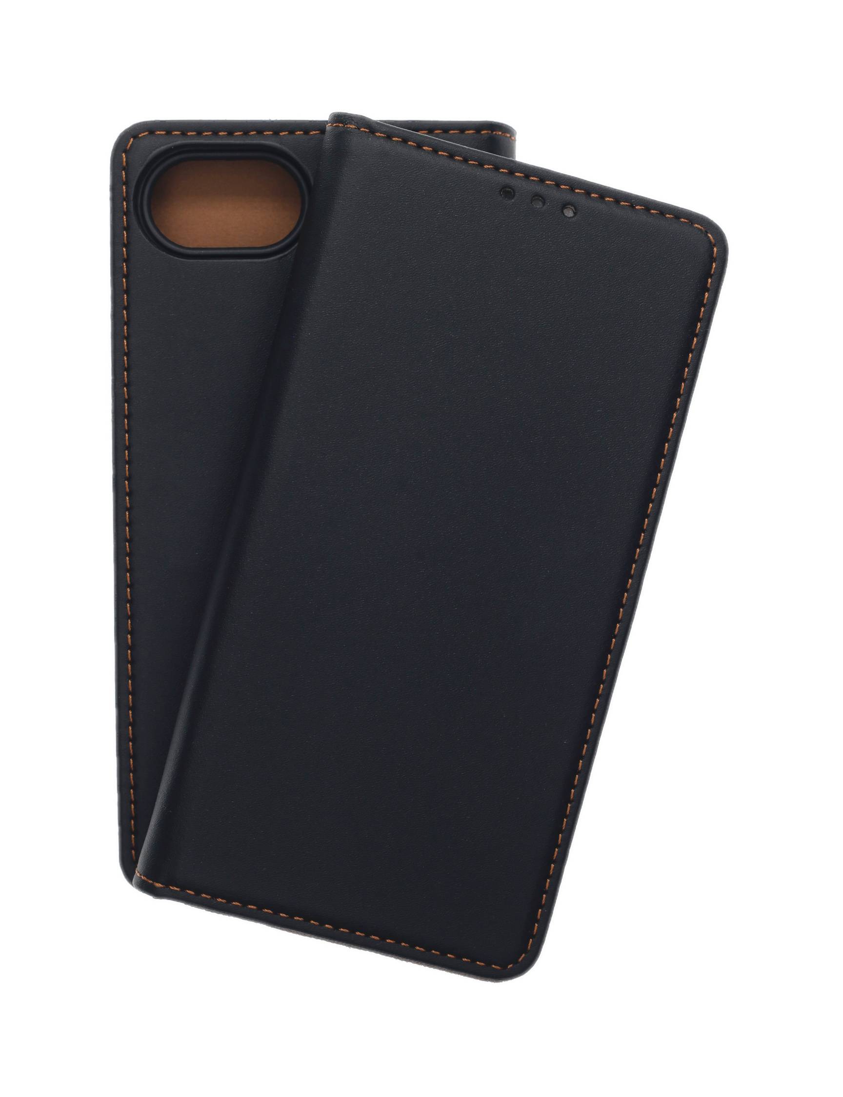 JAMCOVER Echt Leder Bookcase Schwarz für Apple iPhone 16e, iPhone 17e