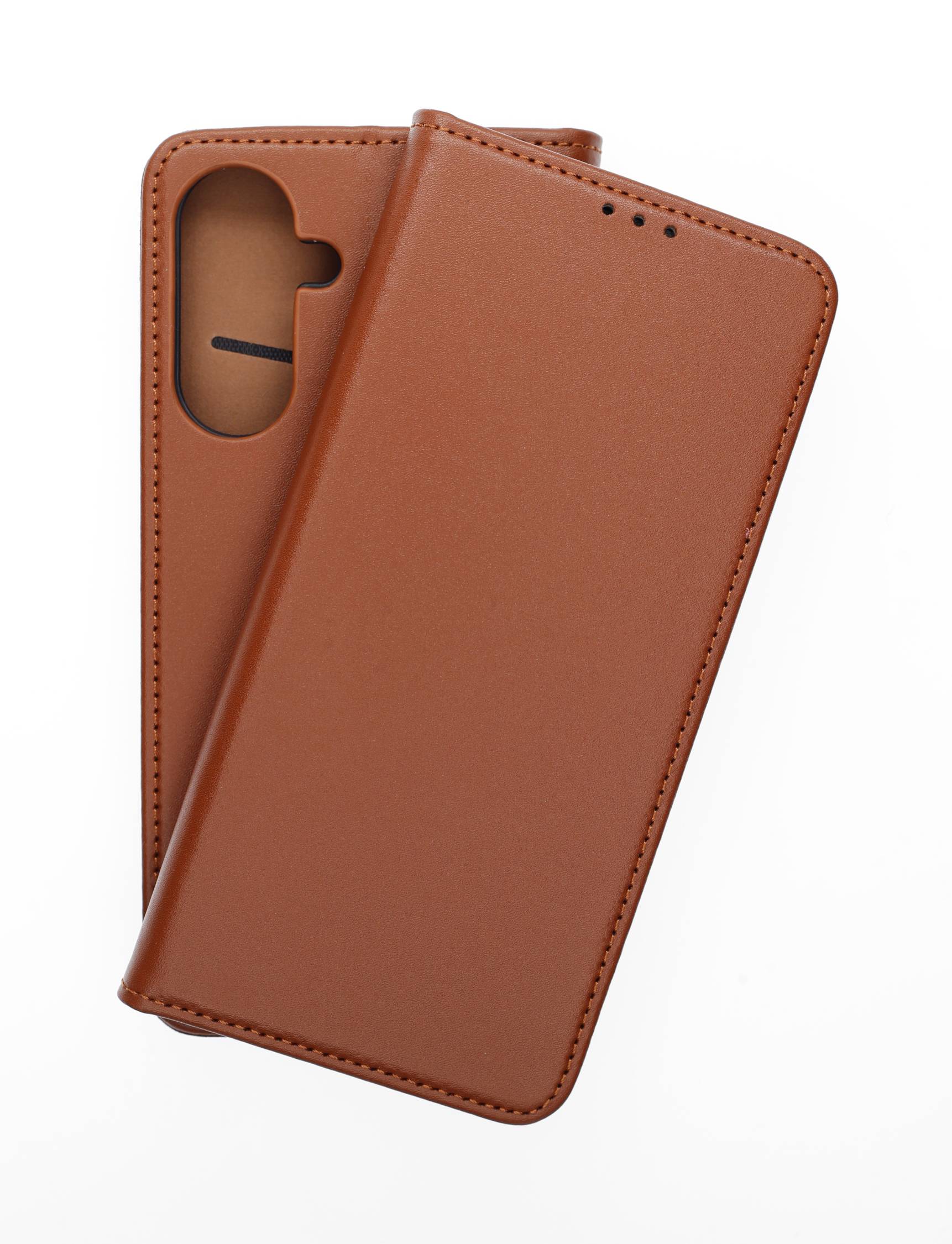 Echt Leder Bookcover Braun für Samsung Galaxy A26 5G - Handytasche mit Kartenfach und Standfunktion