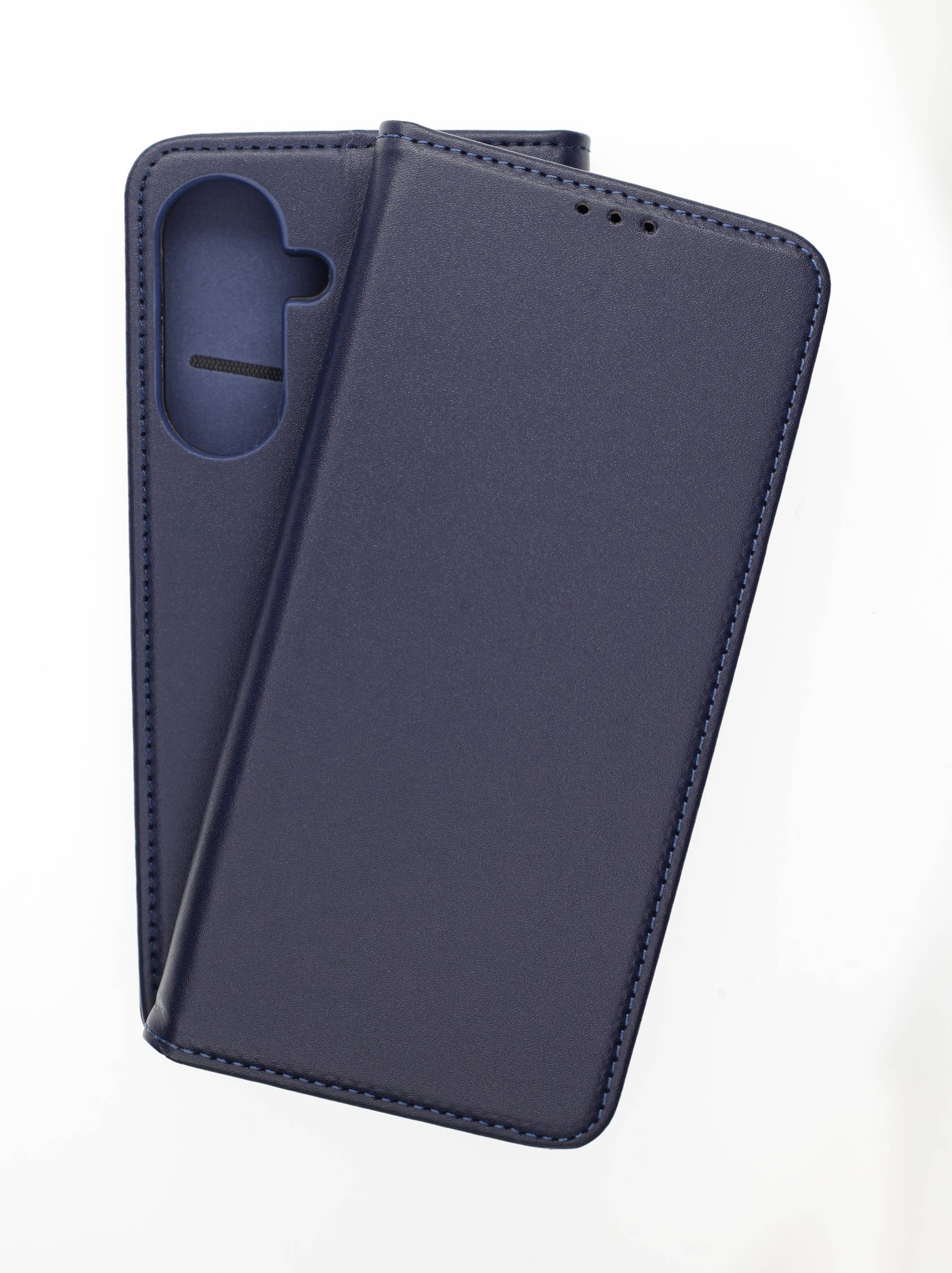 Echt Leder Bookcase Marineblau für Samsung Galaxy A26 5G - Handytasche mit Kartenfach und Standfunktion