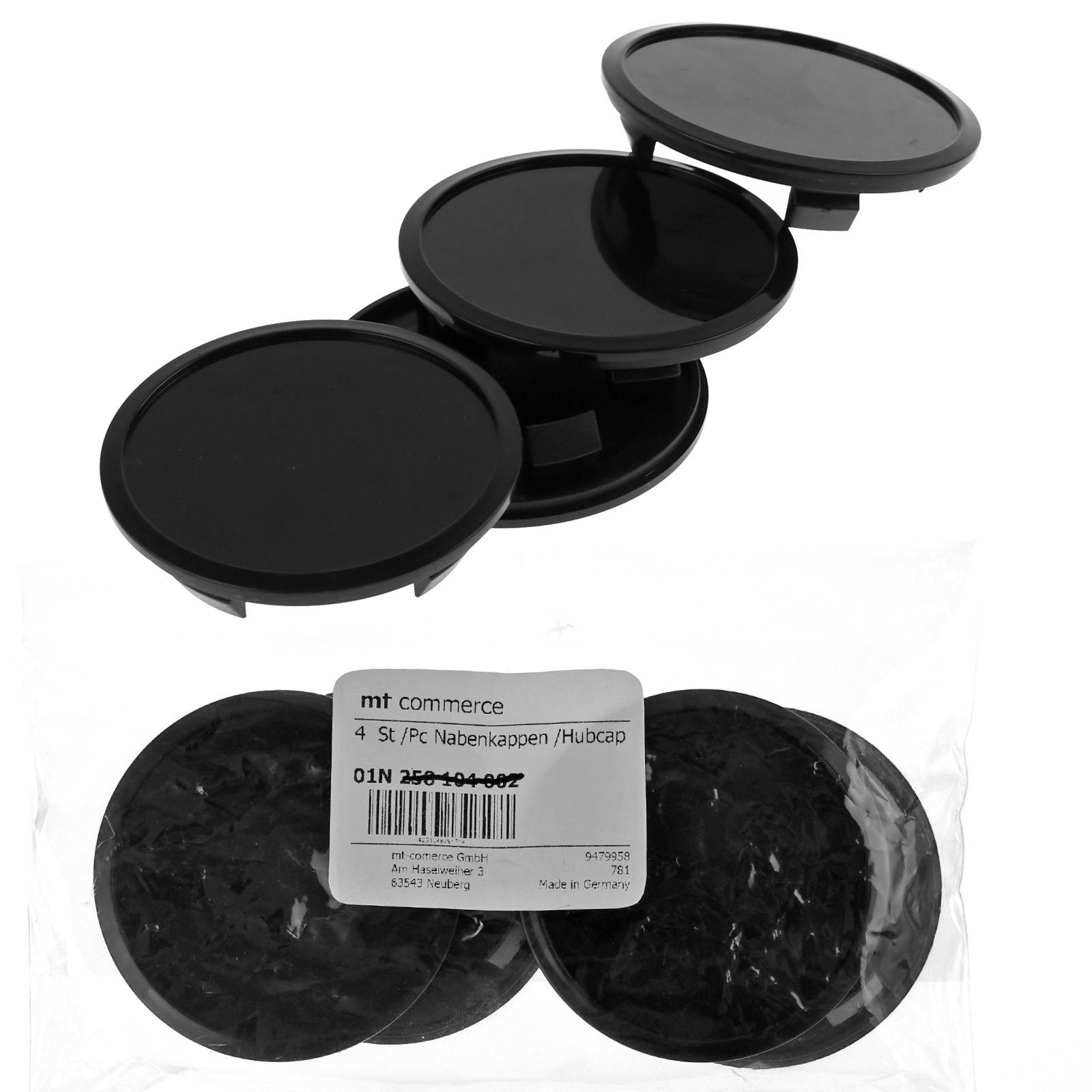 4x BRANDT Nabenkappen AD: 68 x H: 10 ID: 55,2 mm Felgen Deckel Radnaben Kappen Schwarz Flach kompatibel mit AUDI BMW BROCK CMS