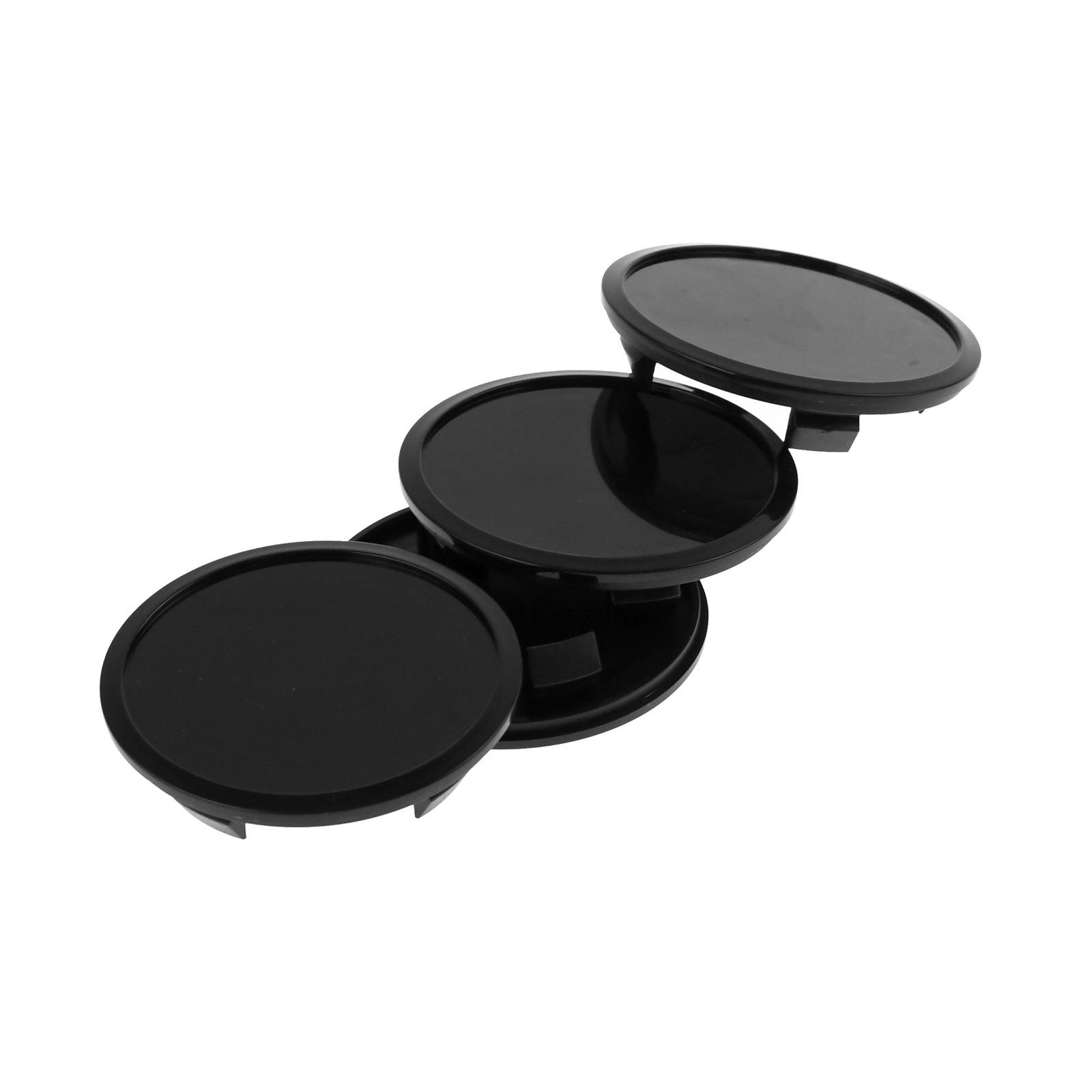 4x BRANDT Nabenkappen AD: 68 x H: 10 ID: 55,2 mm Felgen Deckel Radnaben Kappen Schwarz Flach kompatibel mit AUDI BMW BROCK CMS