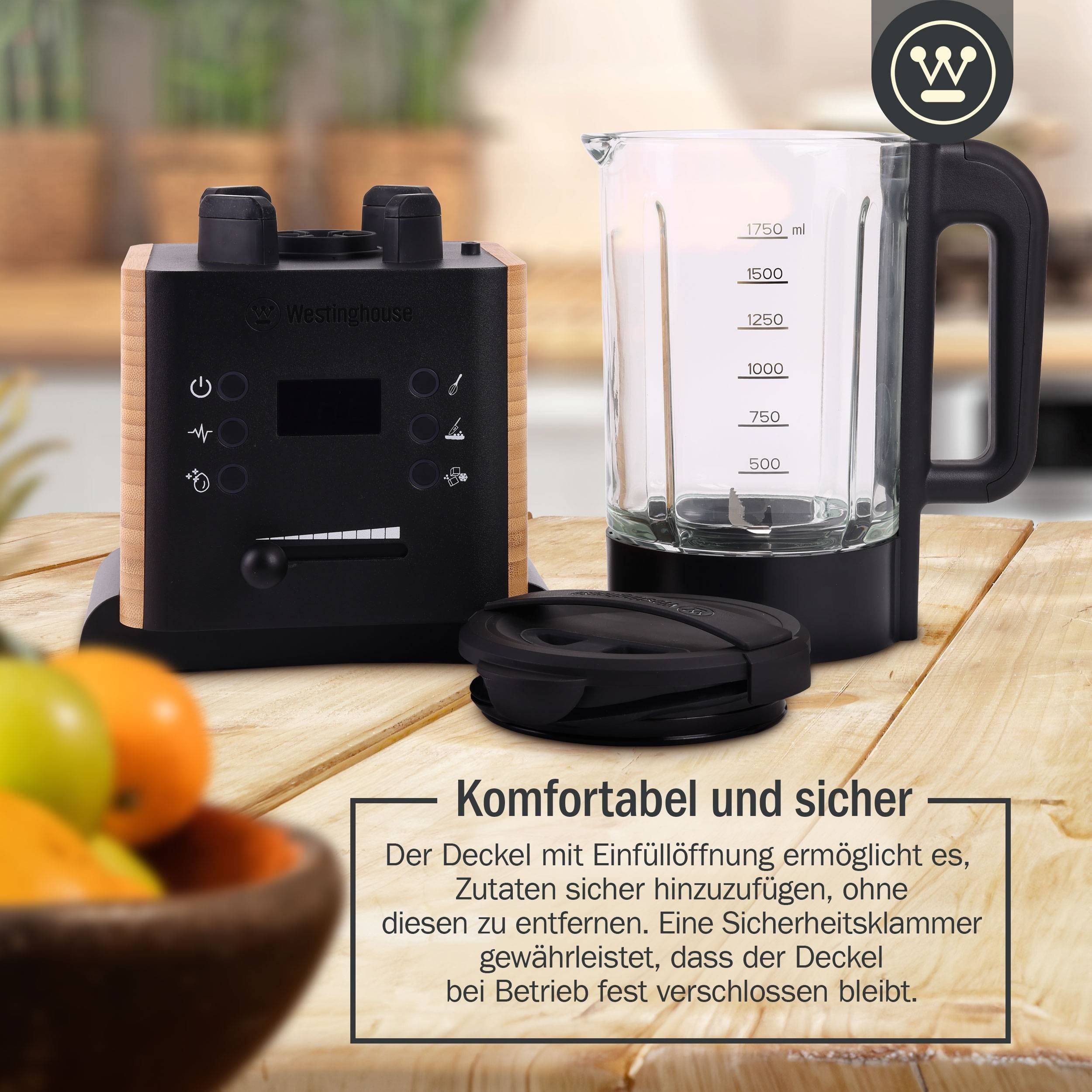 Westinghouse Standmixer Bamboo Serie, Geschwindigkeitseinstellung, 1.75L, 1000 W