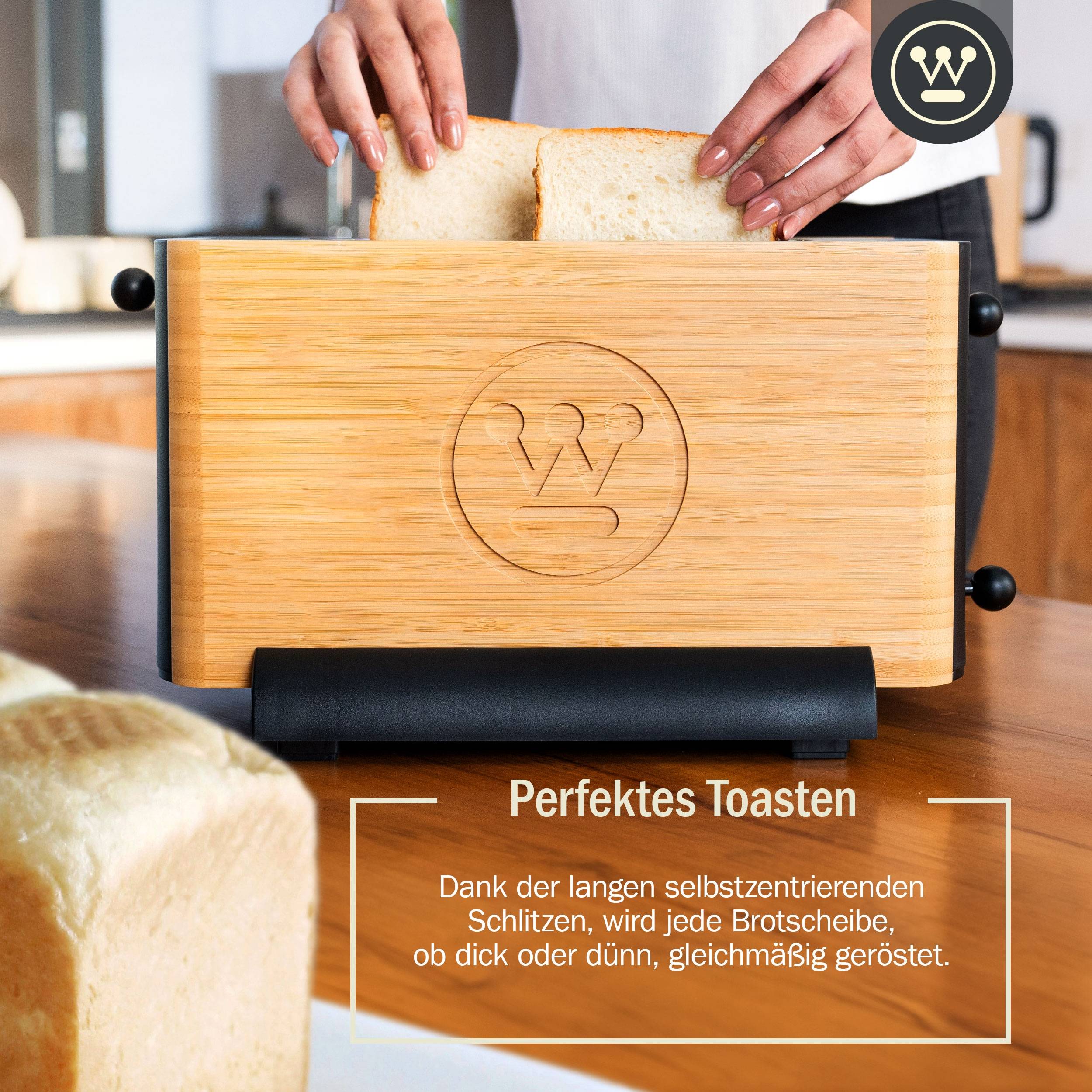 Westinghouse Zwei-Schlitz Toaster Bamboo Serie, 6 Stufen, 1400 Watt