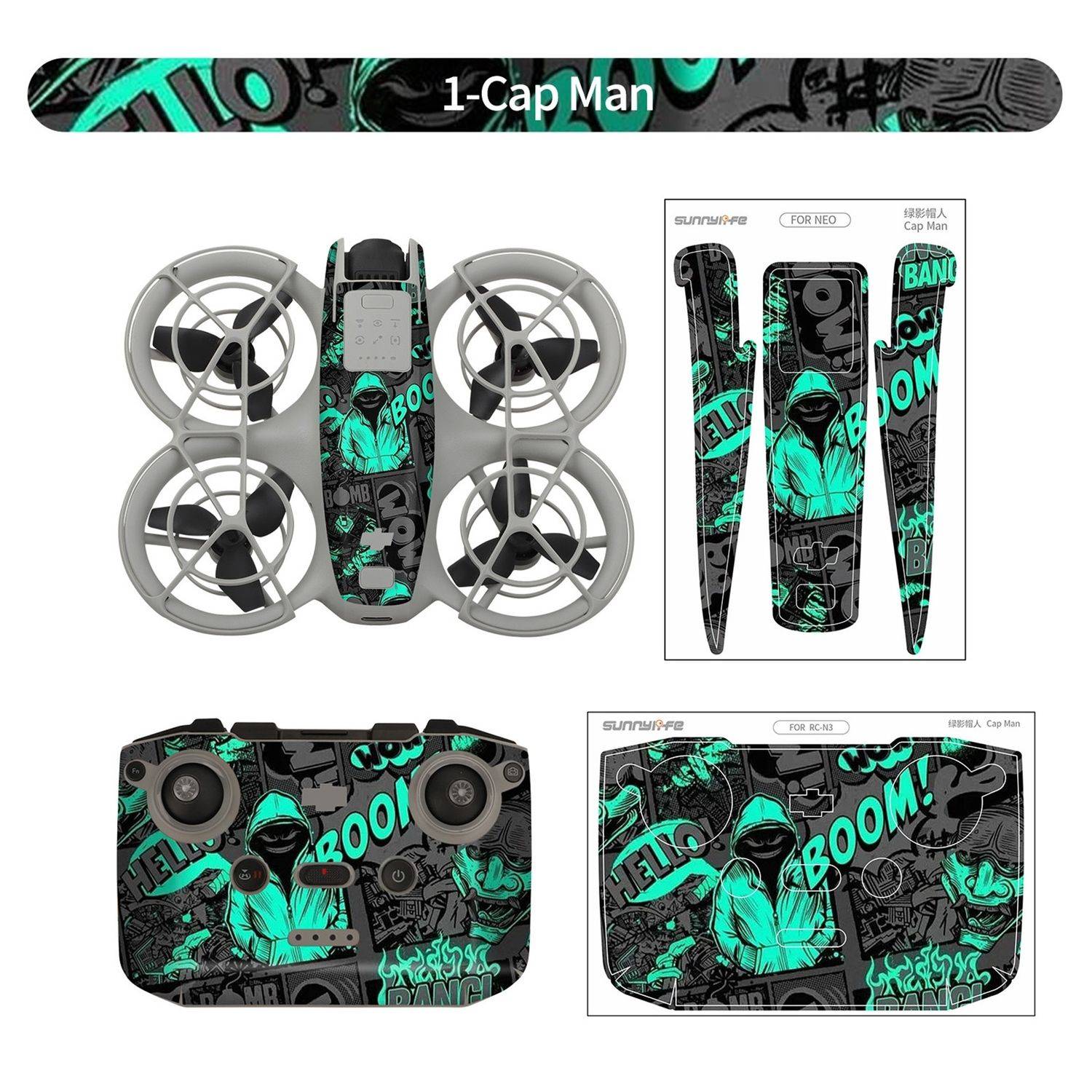 Für DJI Neo Drohne und Controller Gehäuse Design Aufkleber Schutz Folie Zubehör