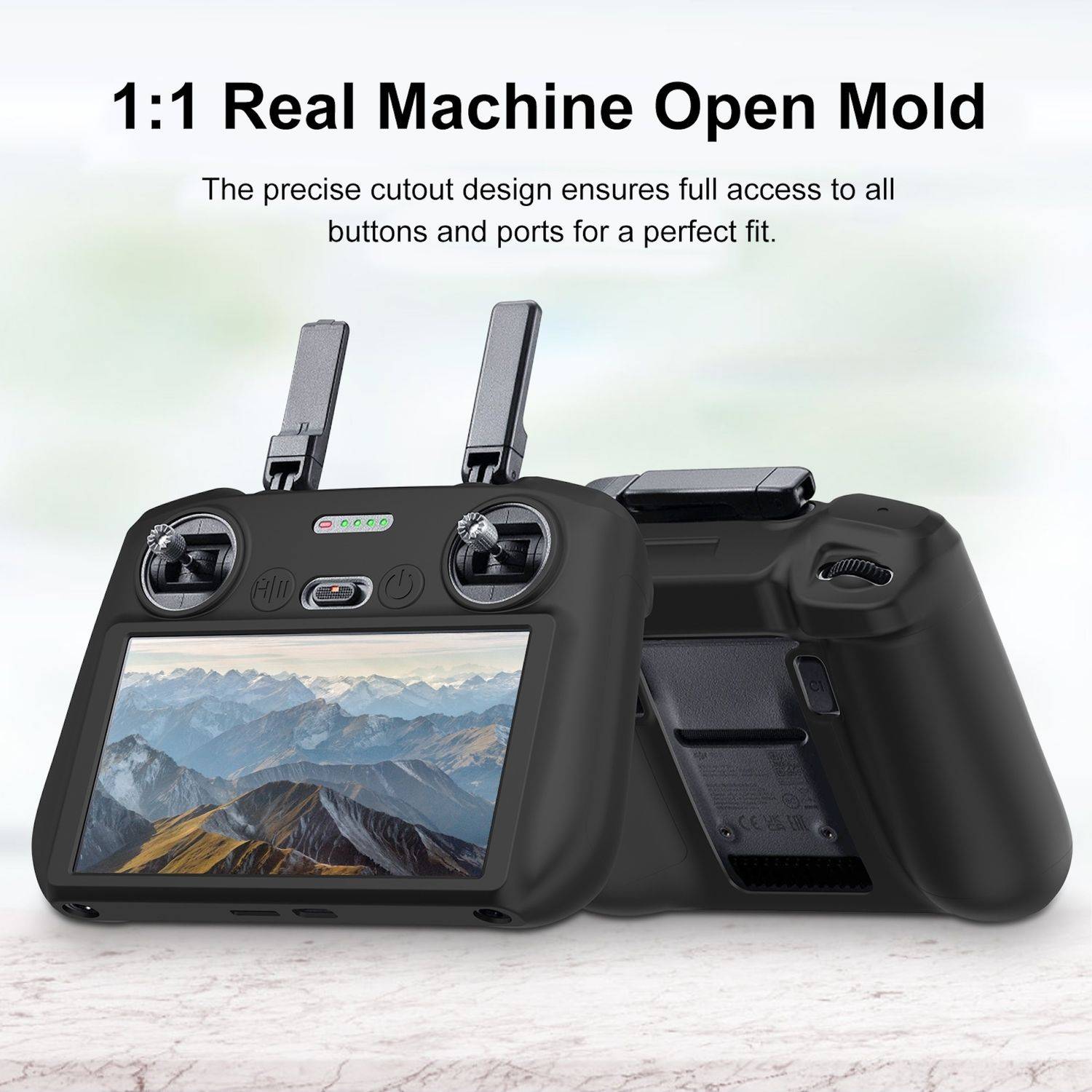 Für DJI Mini 4 Pro / Air 3 / RC 2 Fernsteuerung Silikon Schutz Hülle Schwarz